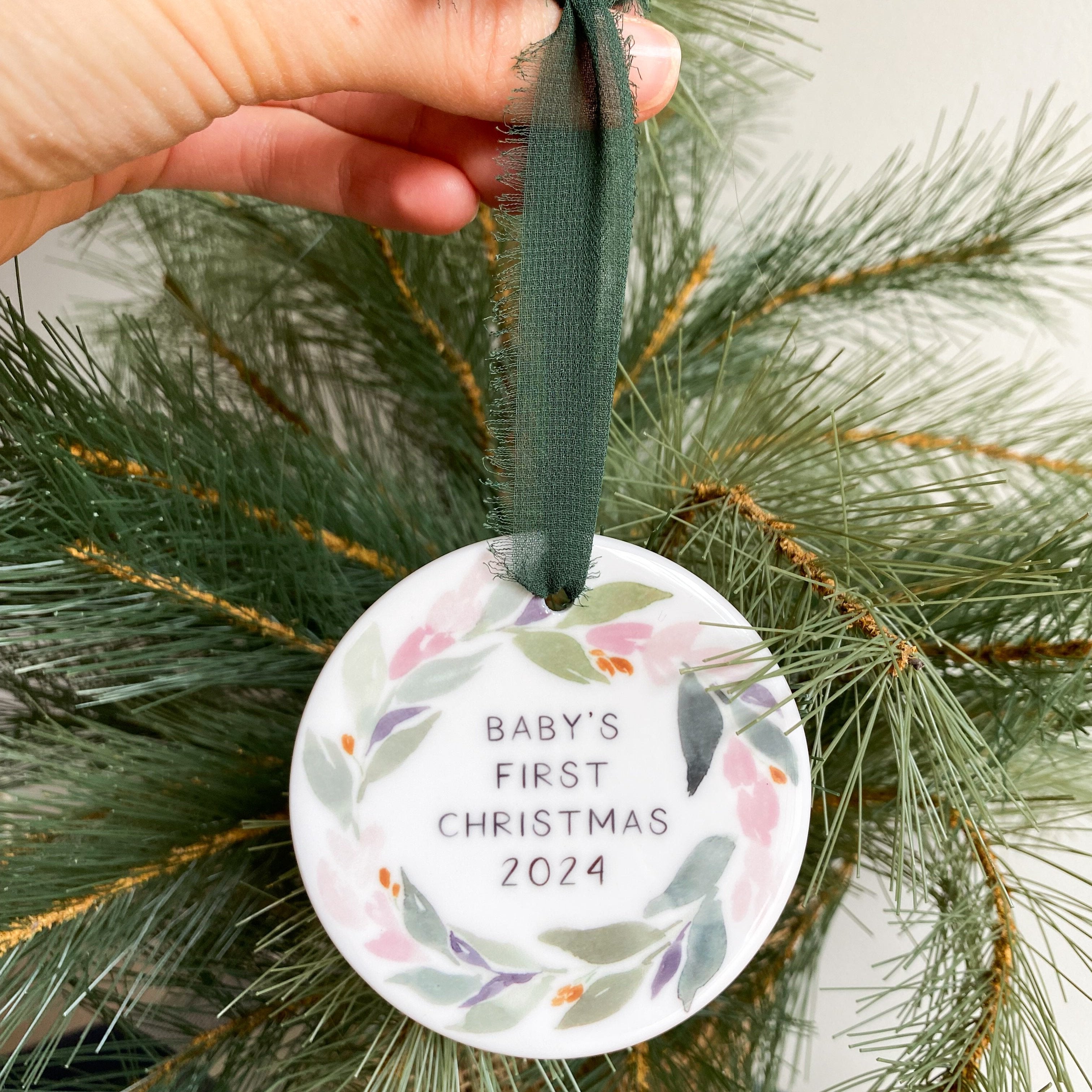 Personalized Baby's First Christmas Girl Ornament
