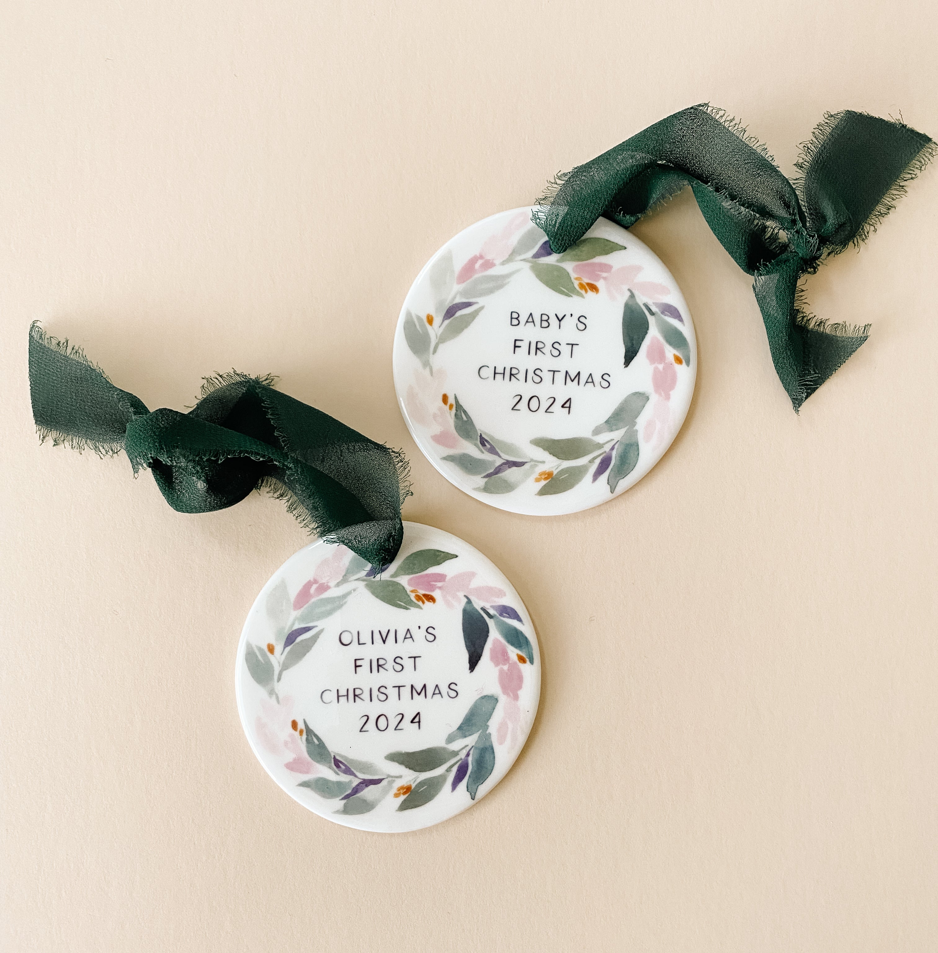 Personalized Baby's First Christmas 2025 Girl Ornament