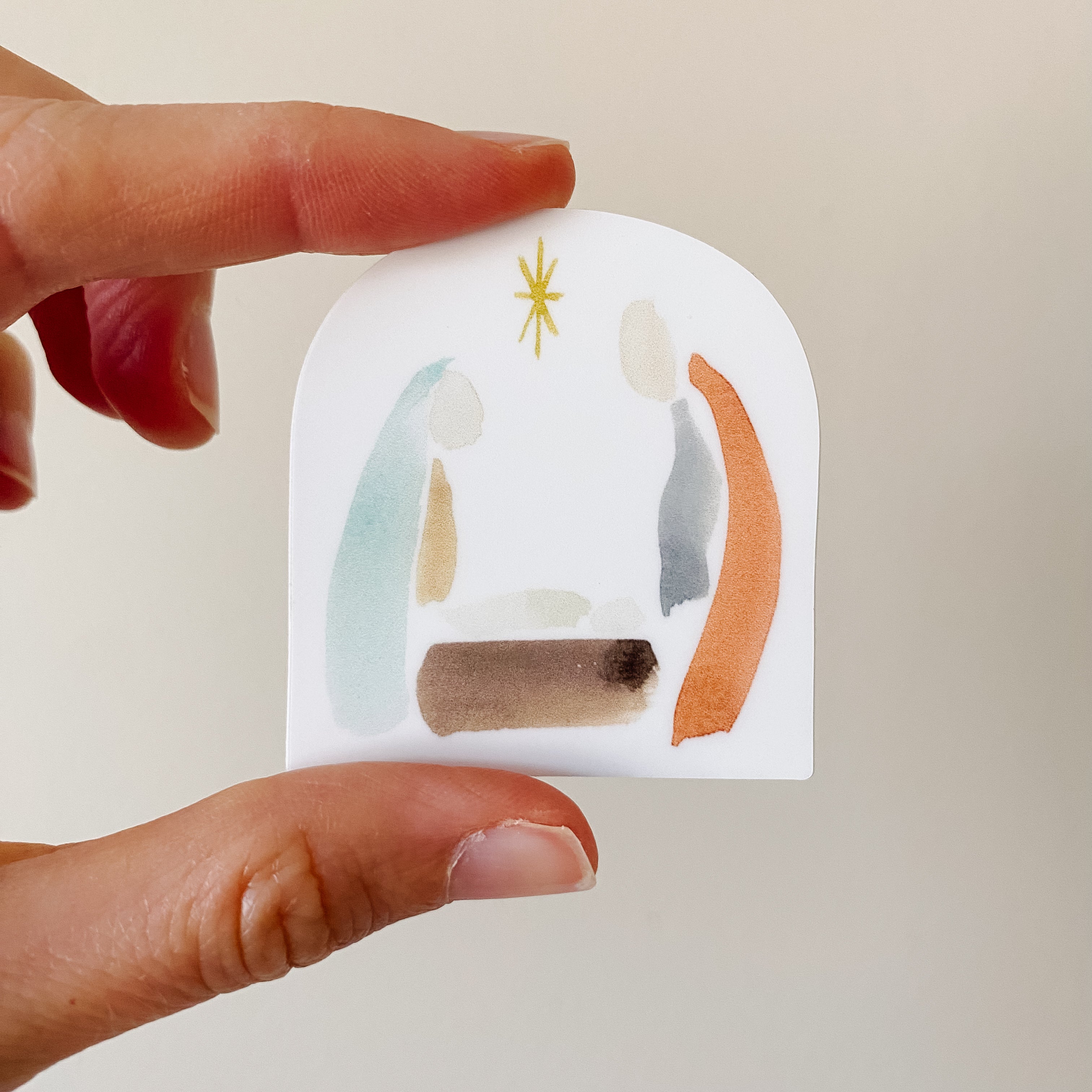 Abstract Nativity Sticker