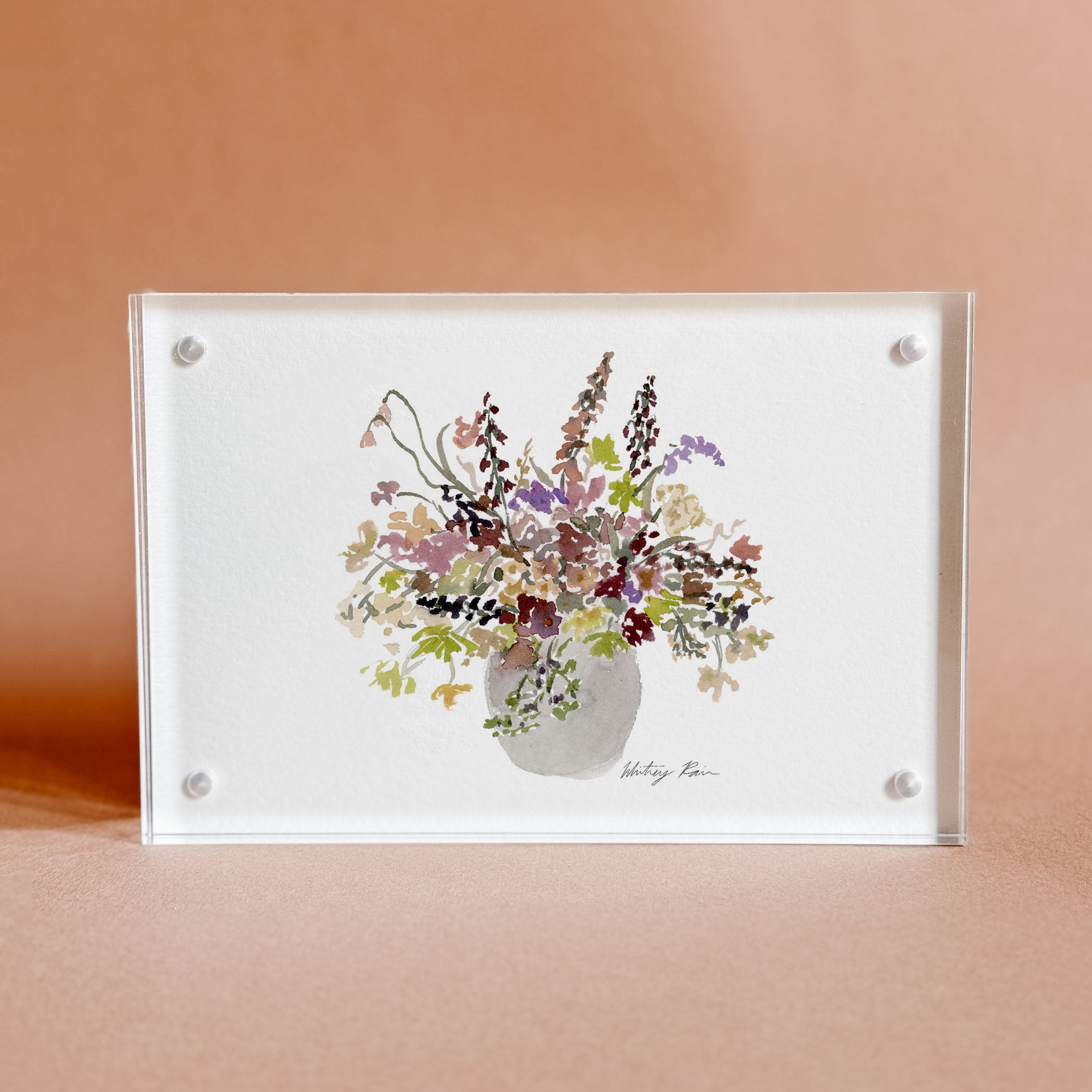 Acrylic Block Framed "Garden Bouquet"