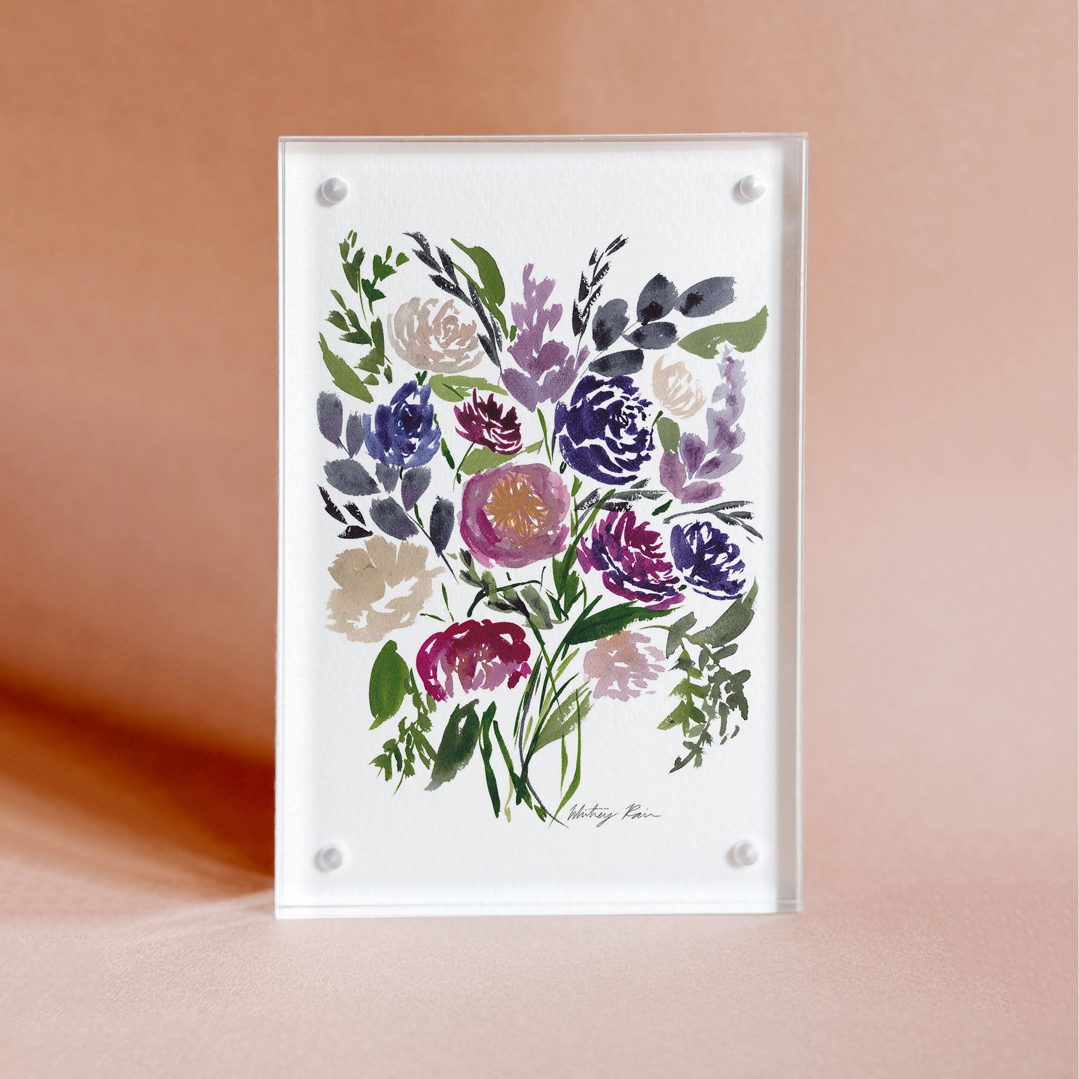 Acrylic Block Framed "Vibrant Bouquet"