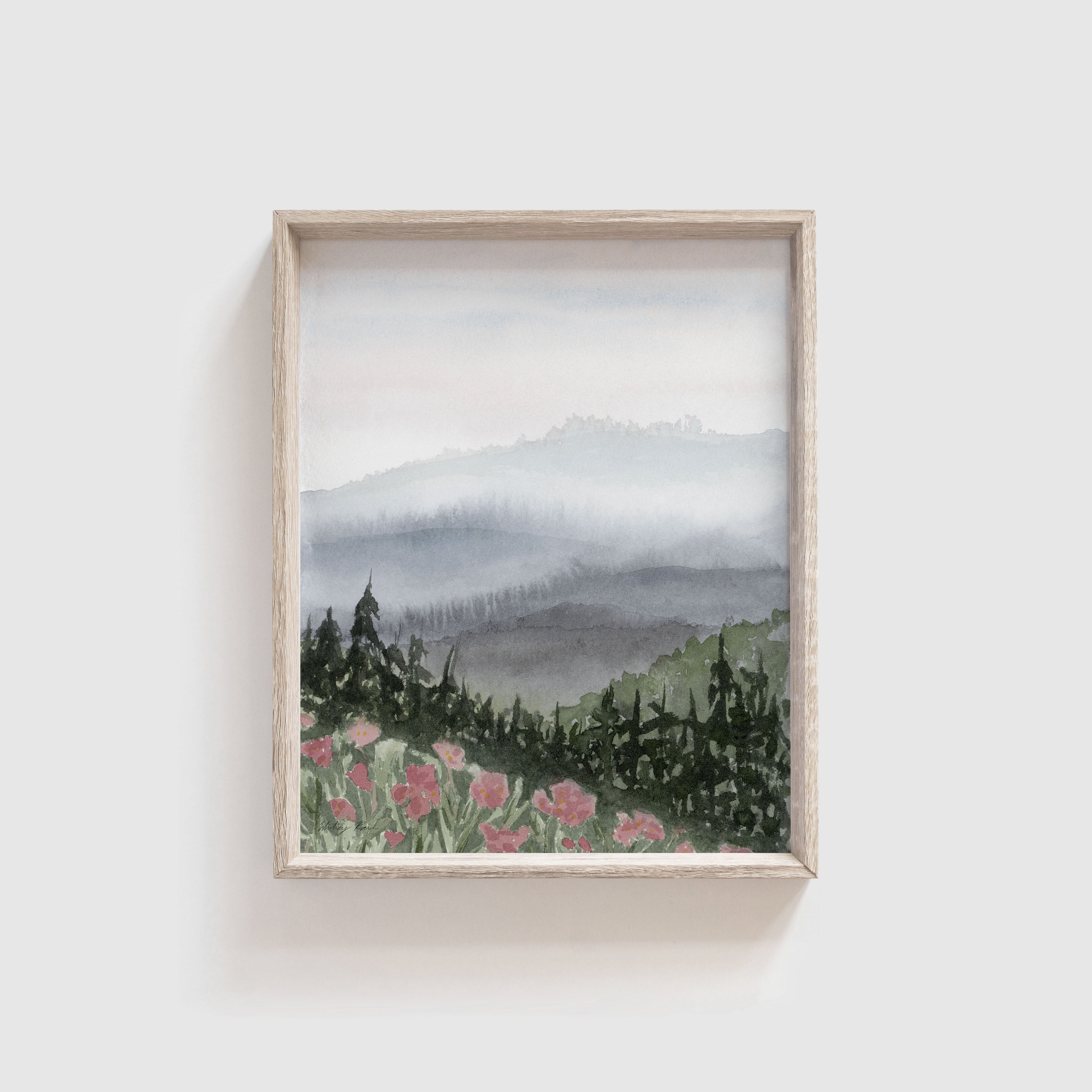 "Blue Ridge Mountains" Watercolor Print, Artist-Made For a Peaceful Retreat