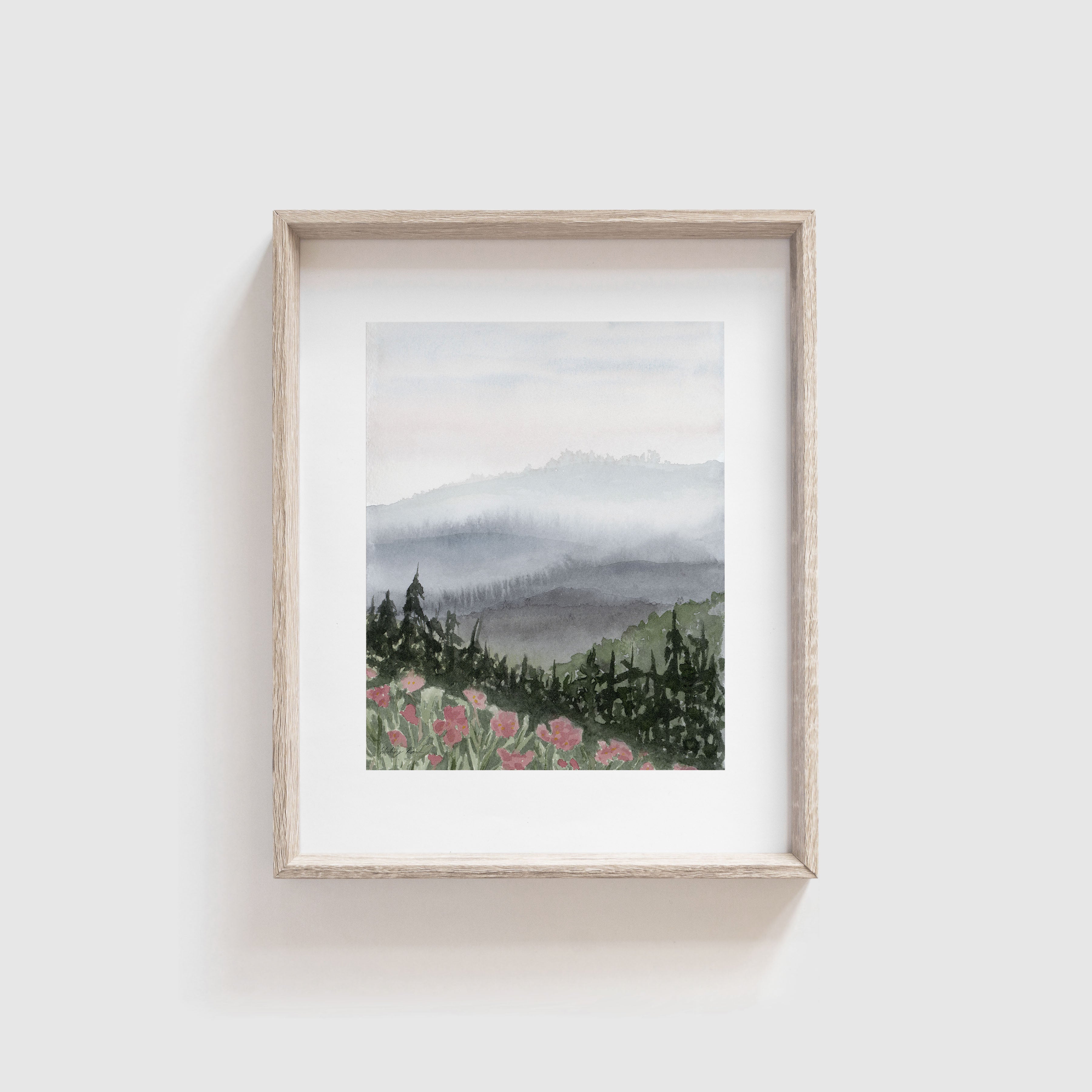 "Blue Ridge Mountains" Watercolor Print, Artist-Made For a Peaceful Retreat