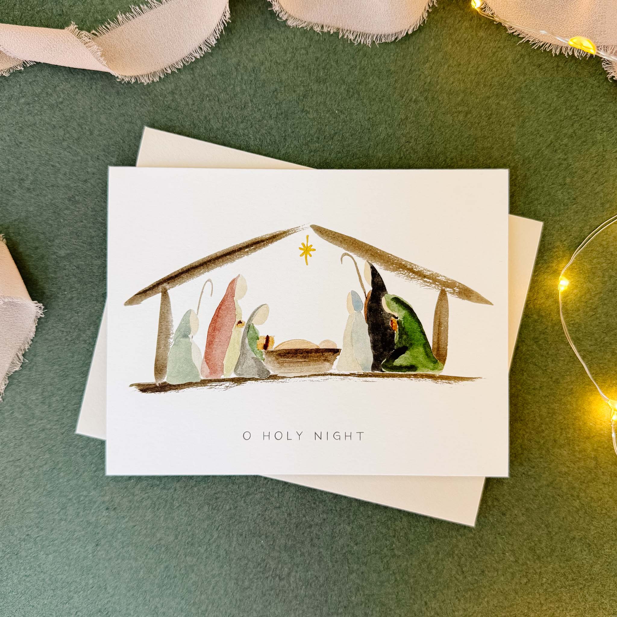 "O Holy Night" Artist Made Nativity Card