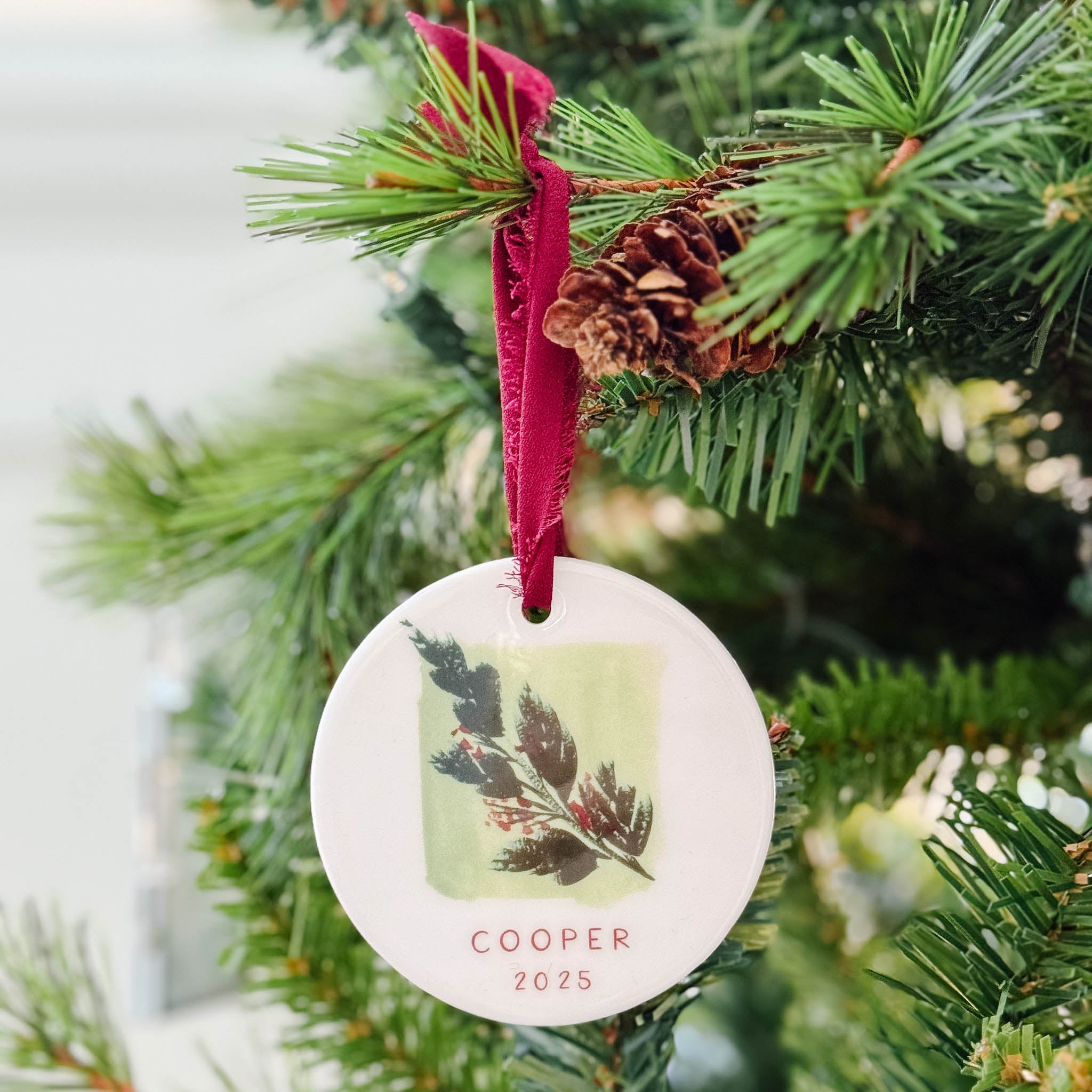 Personalized 2025 Holly Ornament