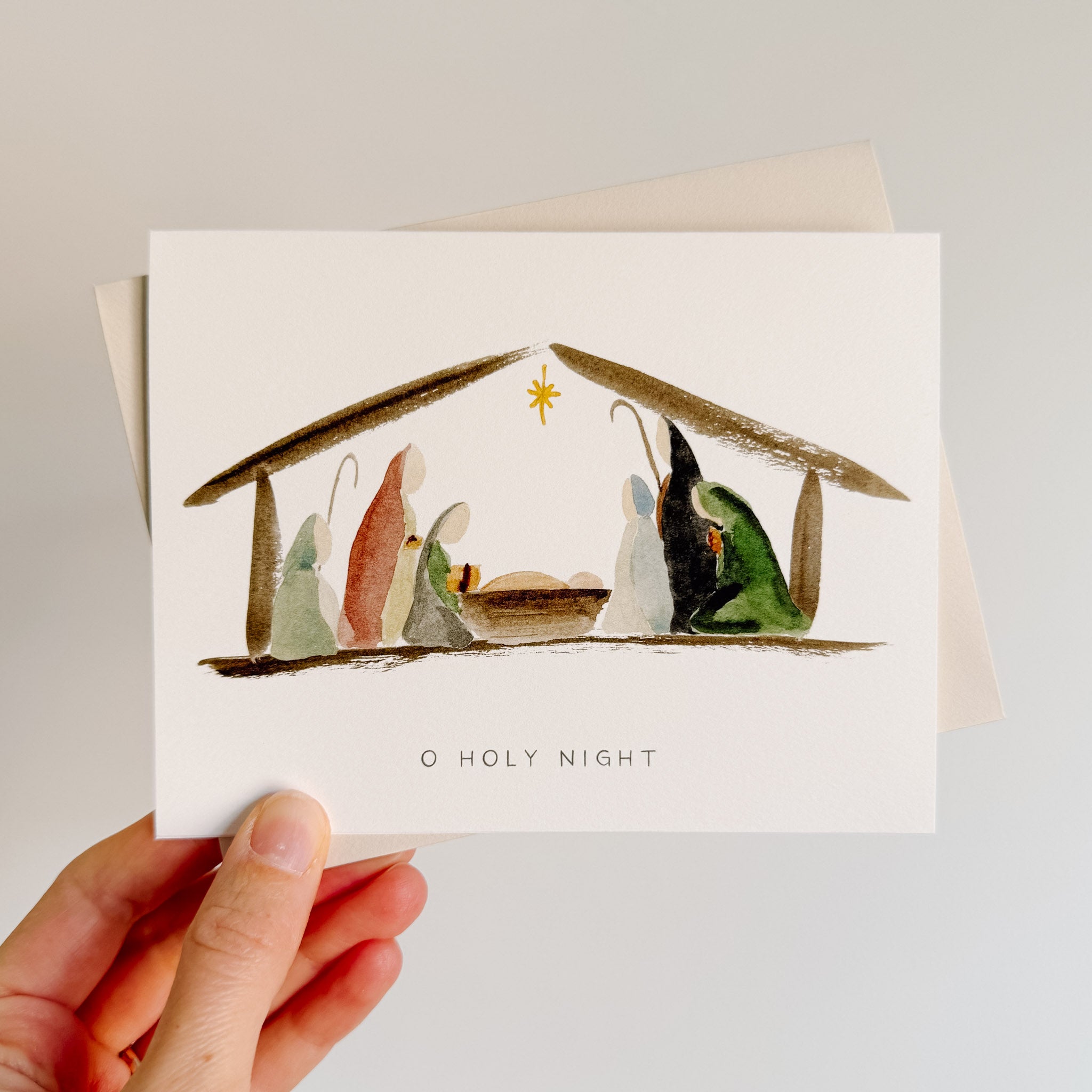 "O Holy Night" Artist Made Nativity Card