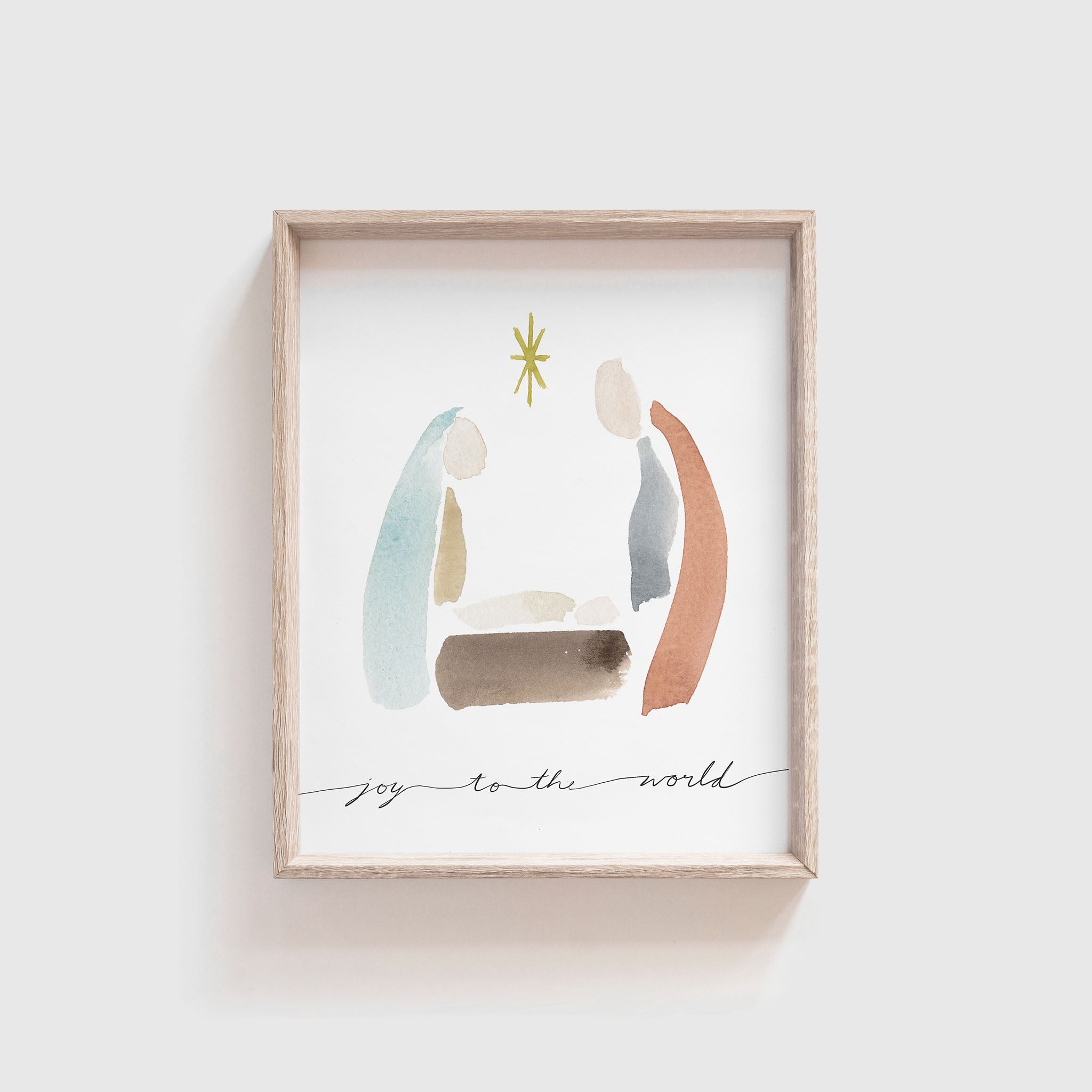 "Joy to the World" Nativity Watercolor Print