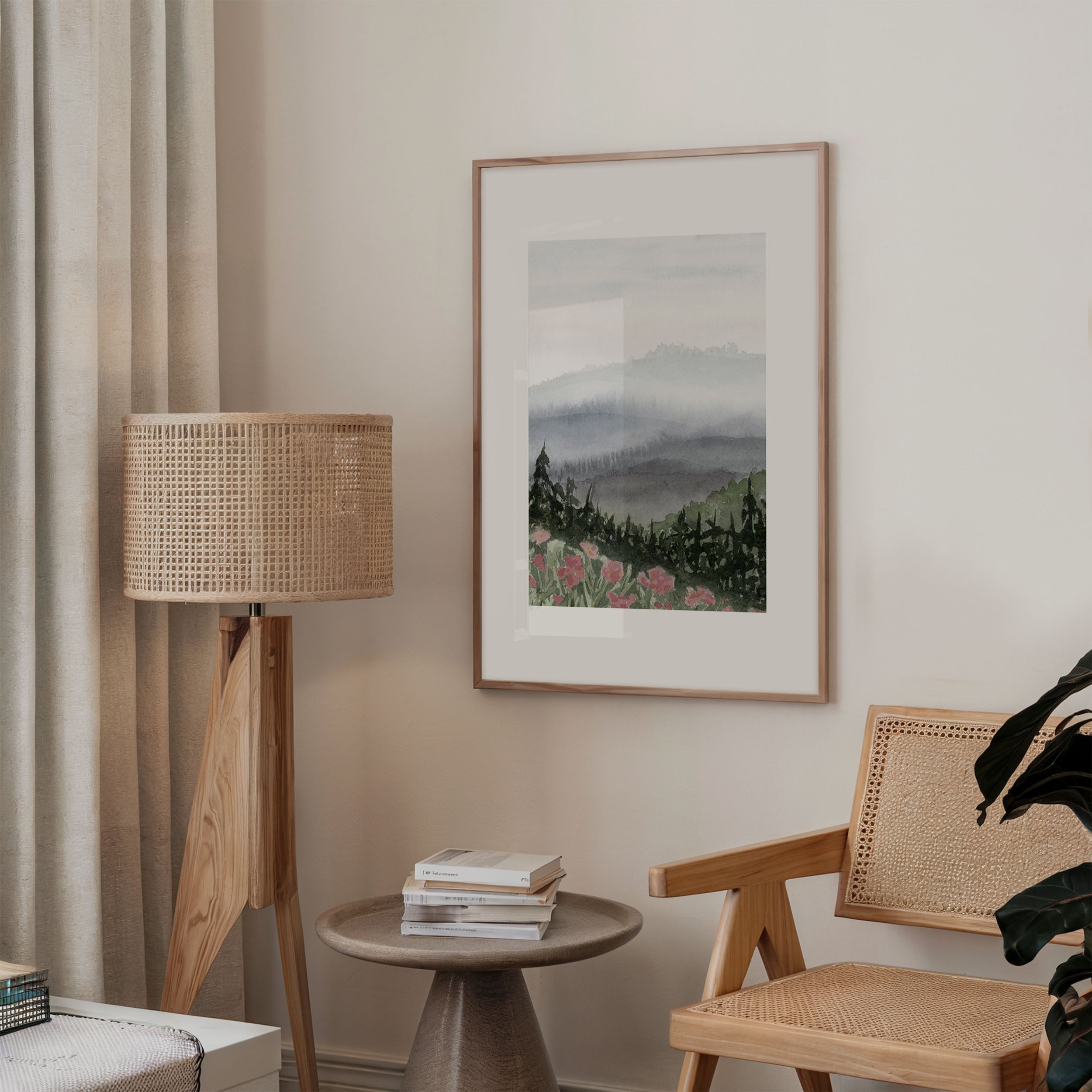 "Blue Ridge Mountains" Watercolor Print, Artist-Made For a Peaceful Retreat