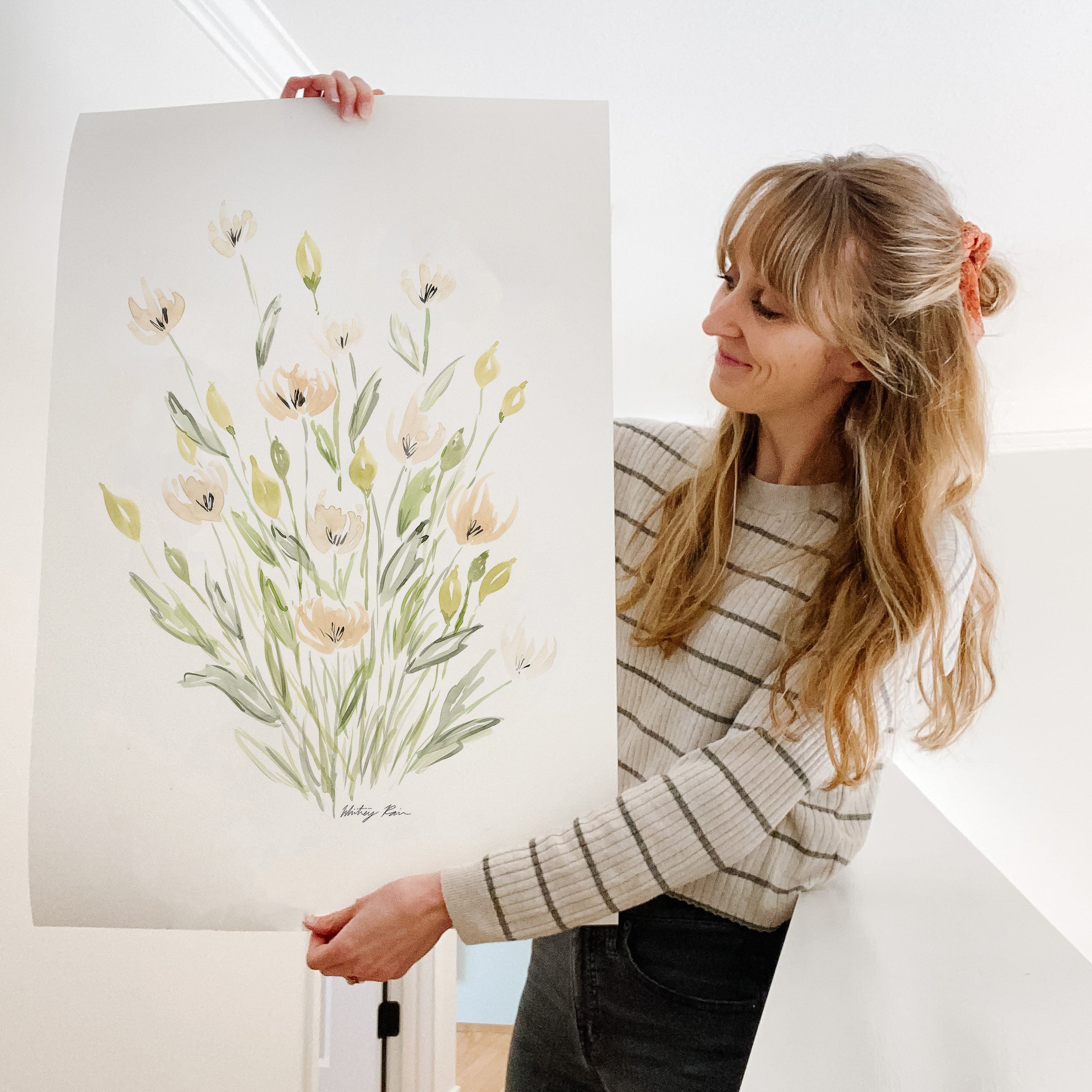 "Little Pink Flowers" Watercolor Print