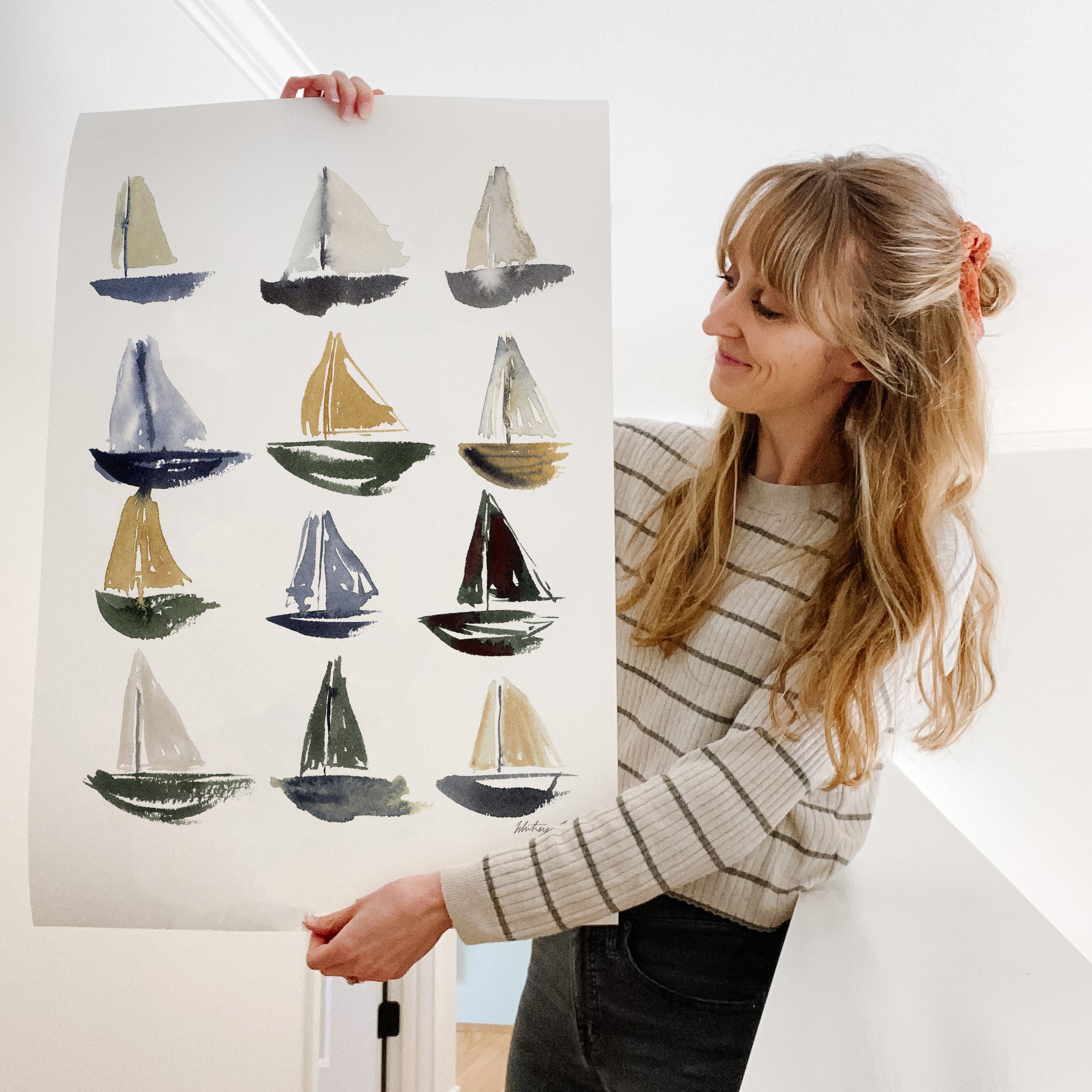 "Sailboats" Watercolor Print