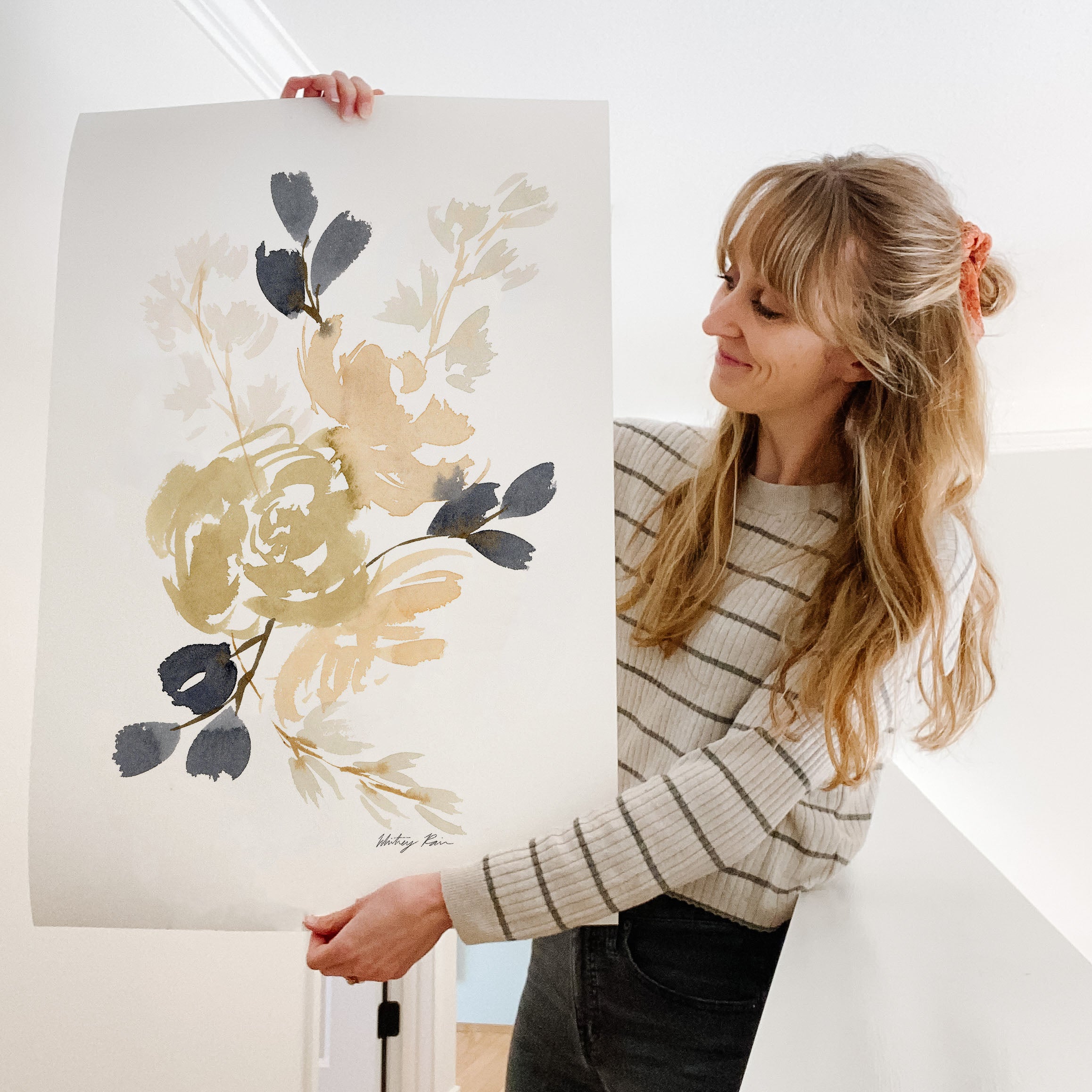 "Wintry Floral" Watercolor Art Print