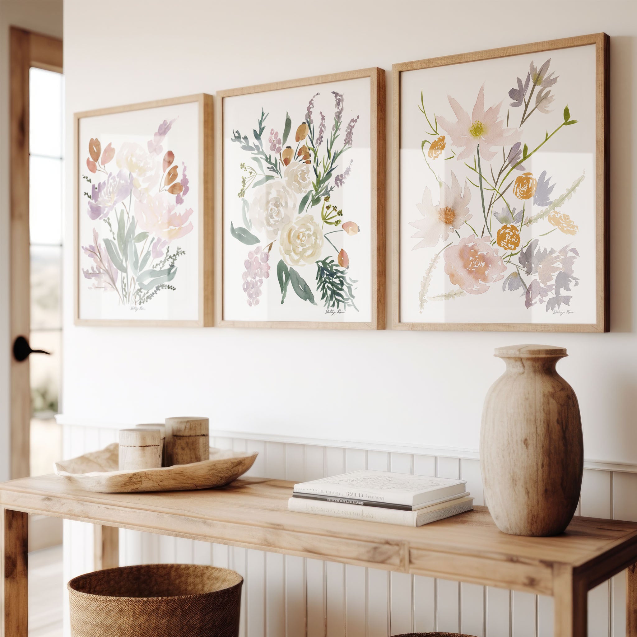 A Trio of Watercolor Wildflower Prints, Artist-Made to Whisper Calm