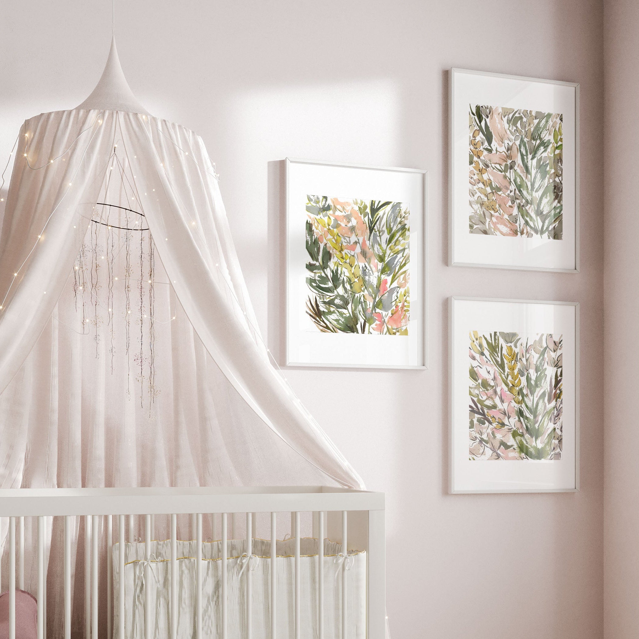 Set of 3 Wildflower Field Watercolor Prints