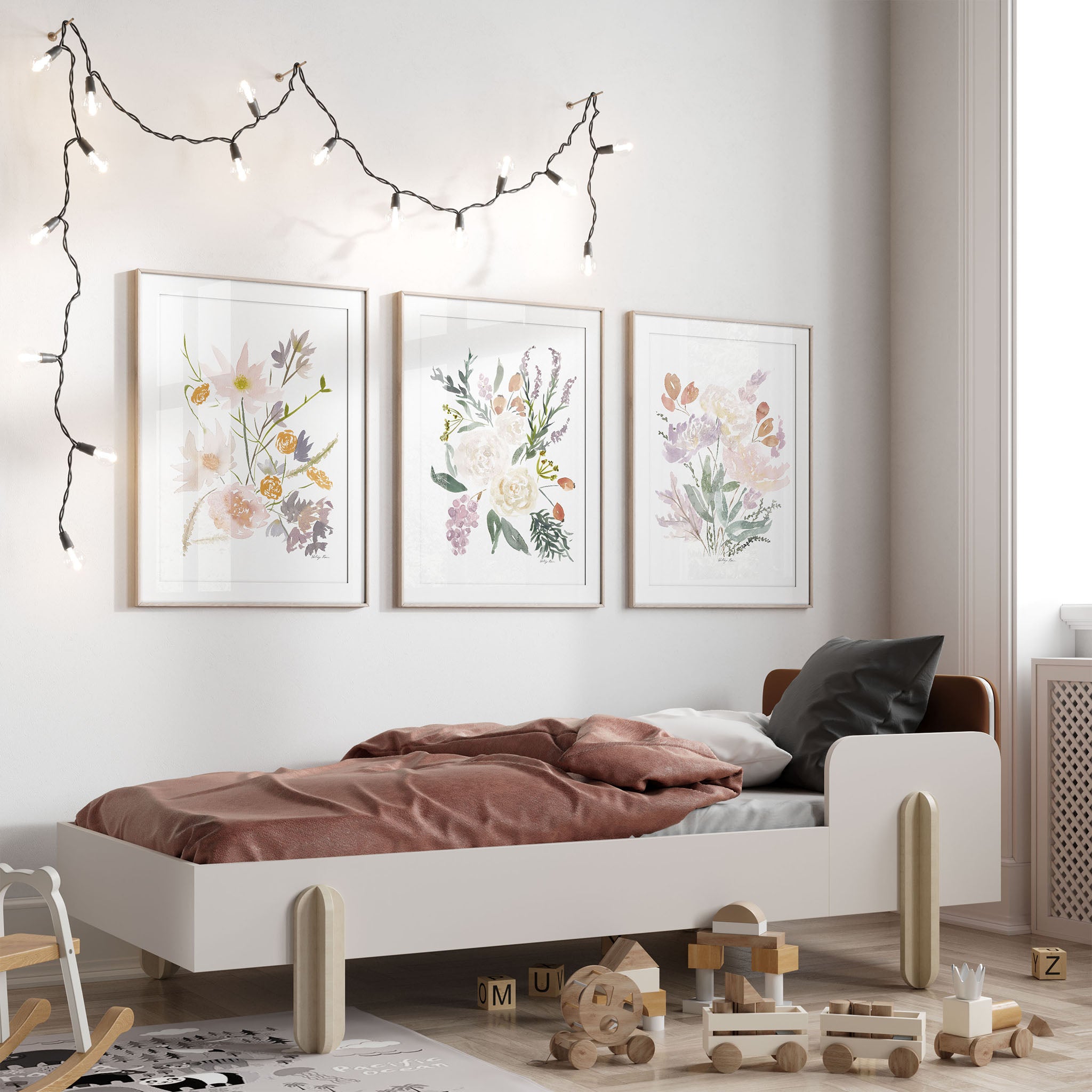 A Trio of Watercolor Wildflower Prints, Artist-Made to Whisper Calm