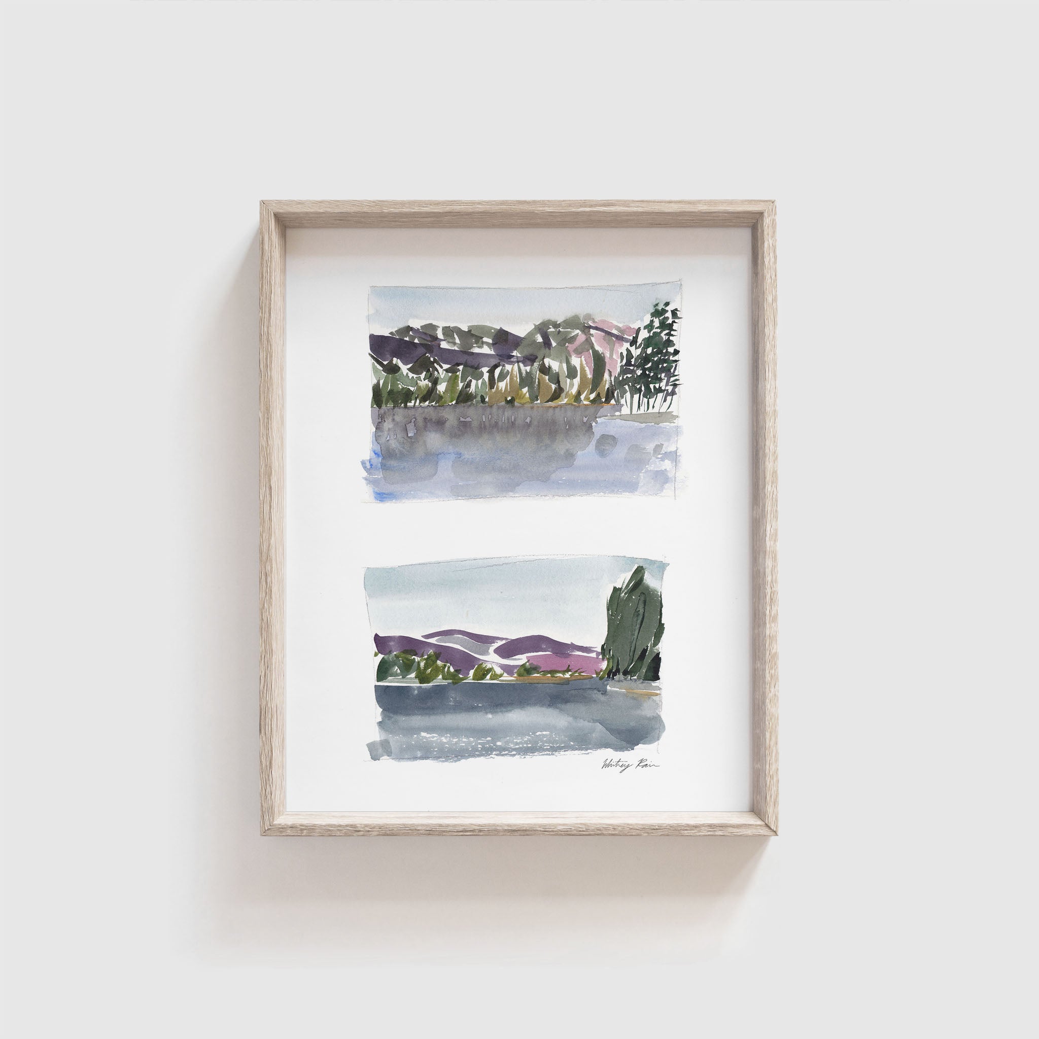 "Studies of a Mountain Lake" Watercolor Print