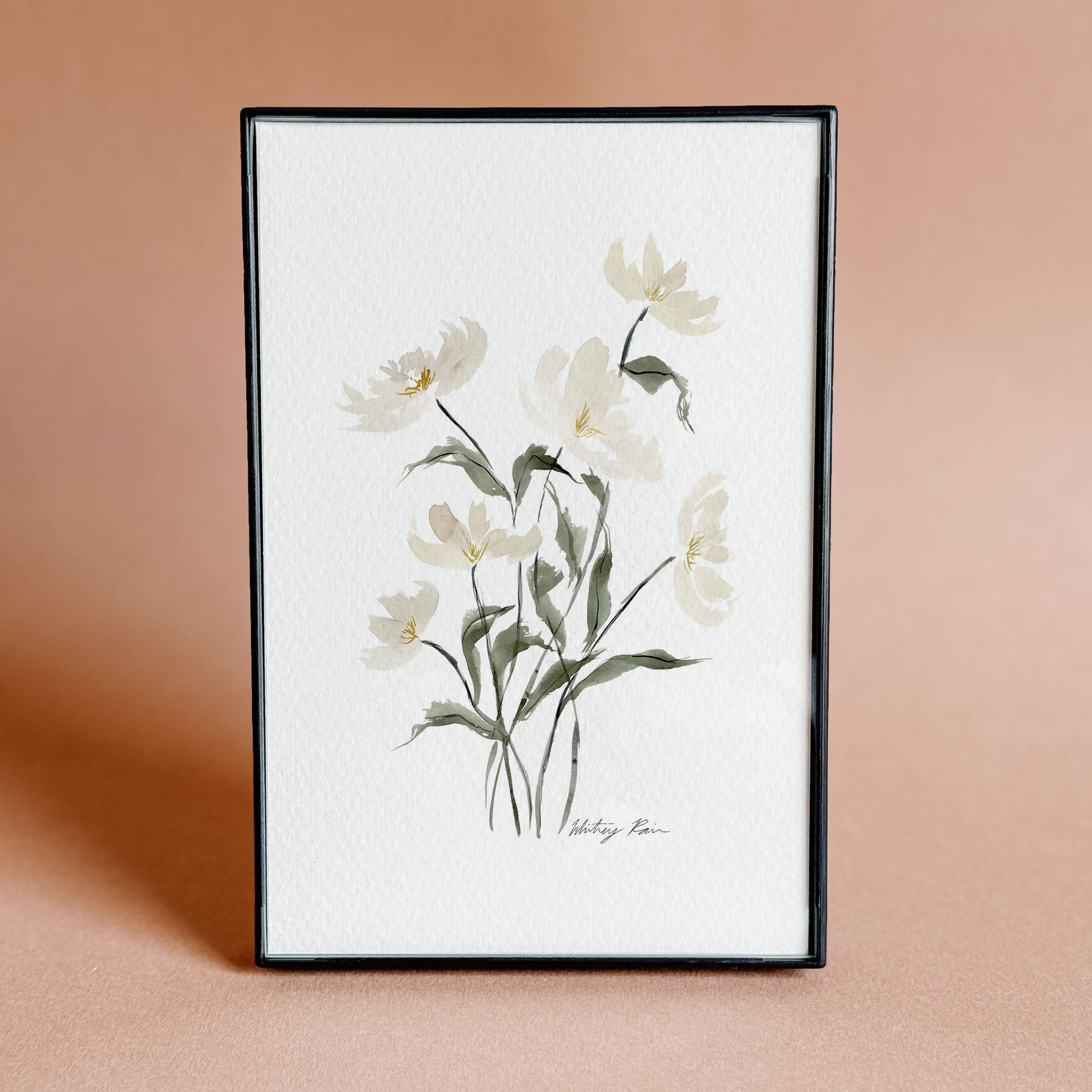 Mini Framed Print "Neutral Flowers"