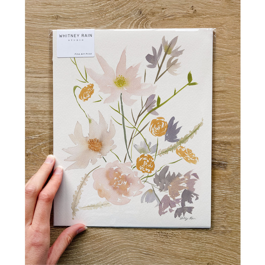 A Trio of Watercolor Wildflower Prints, Artist-Made to Whisper Calm