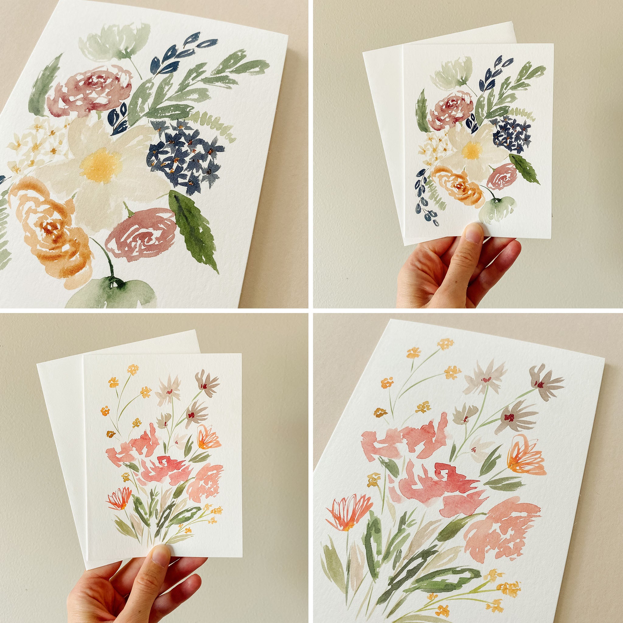 Variety Set of Six Floral Notecards