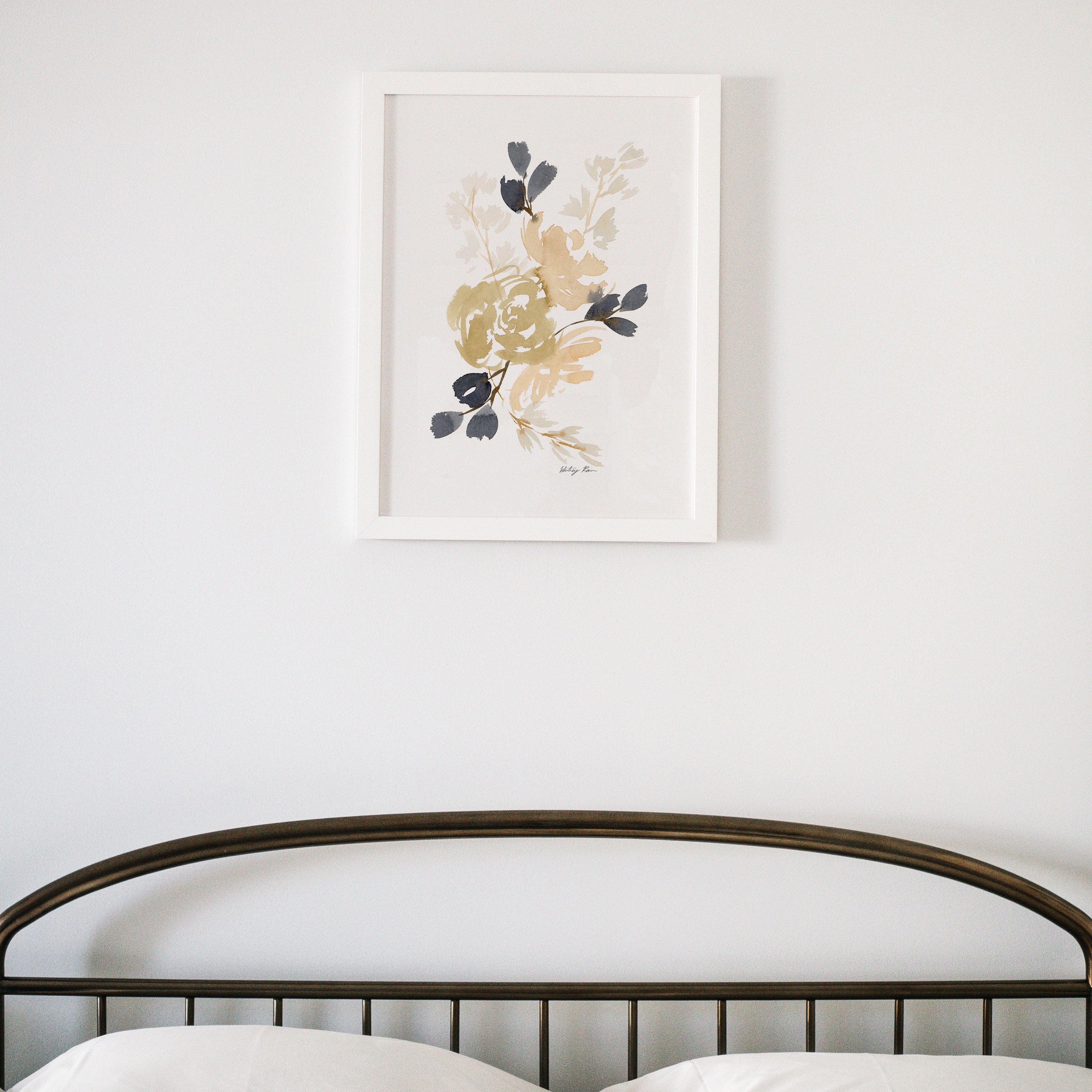 "Wintry Floral" Watercolor Art Print