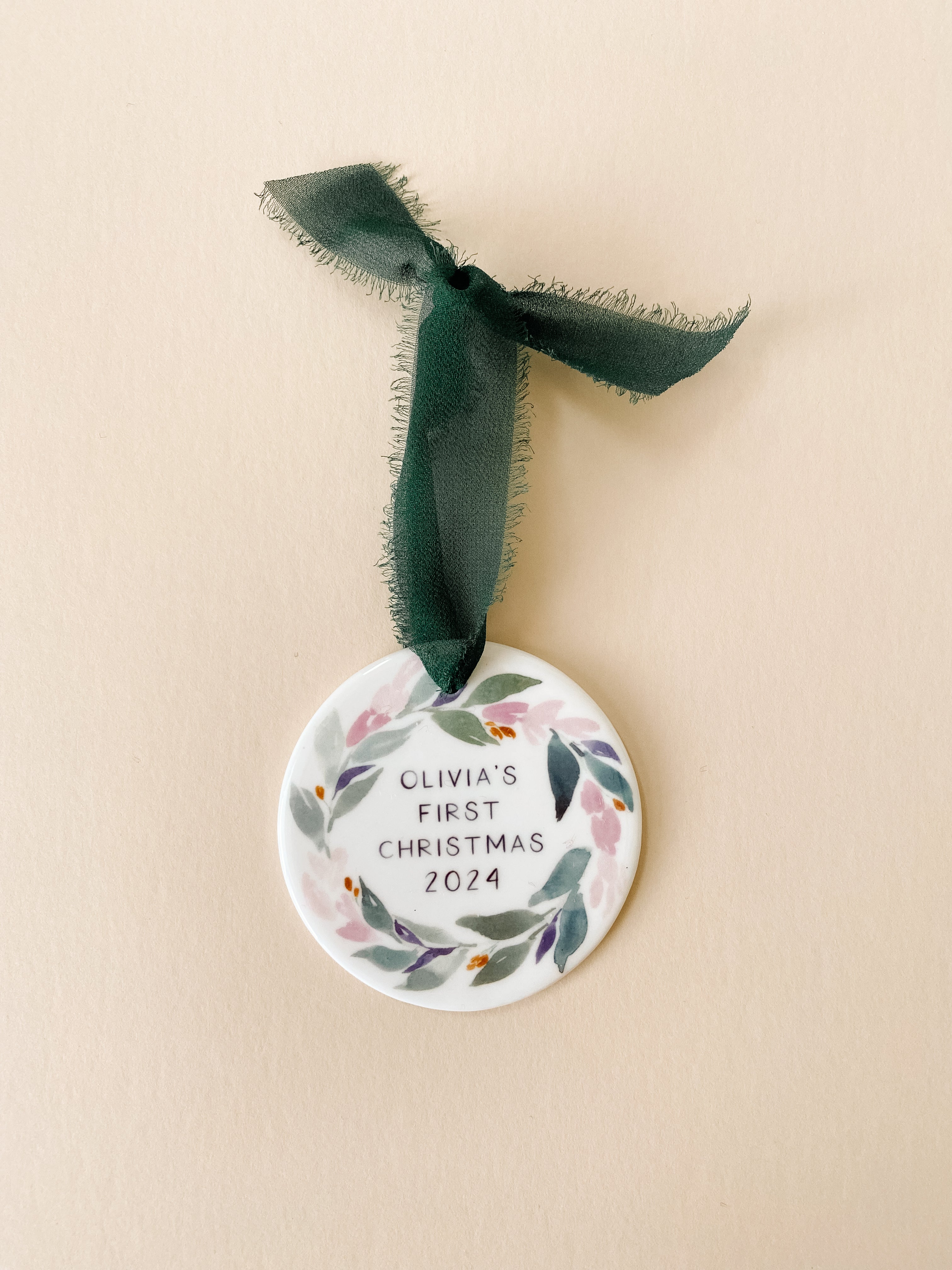 Personalized Baby's First Christmas Girl Ornament