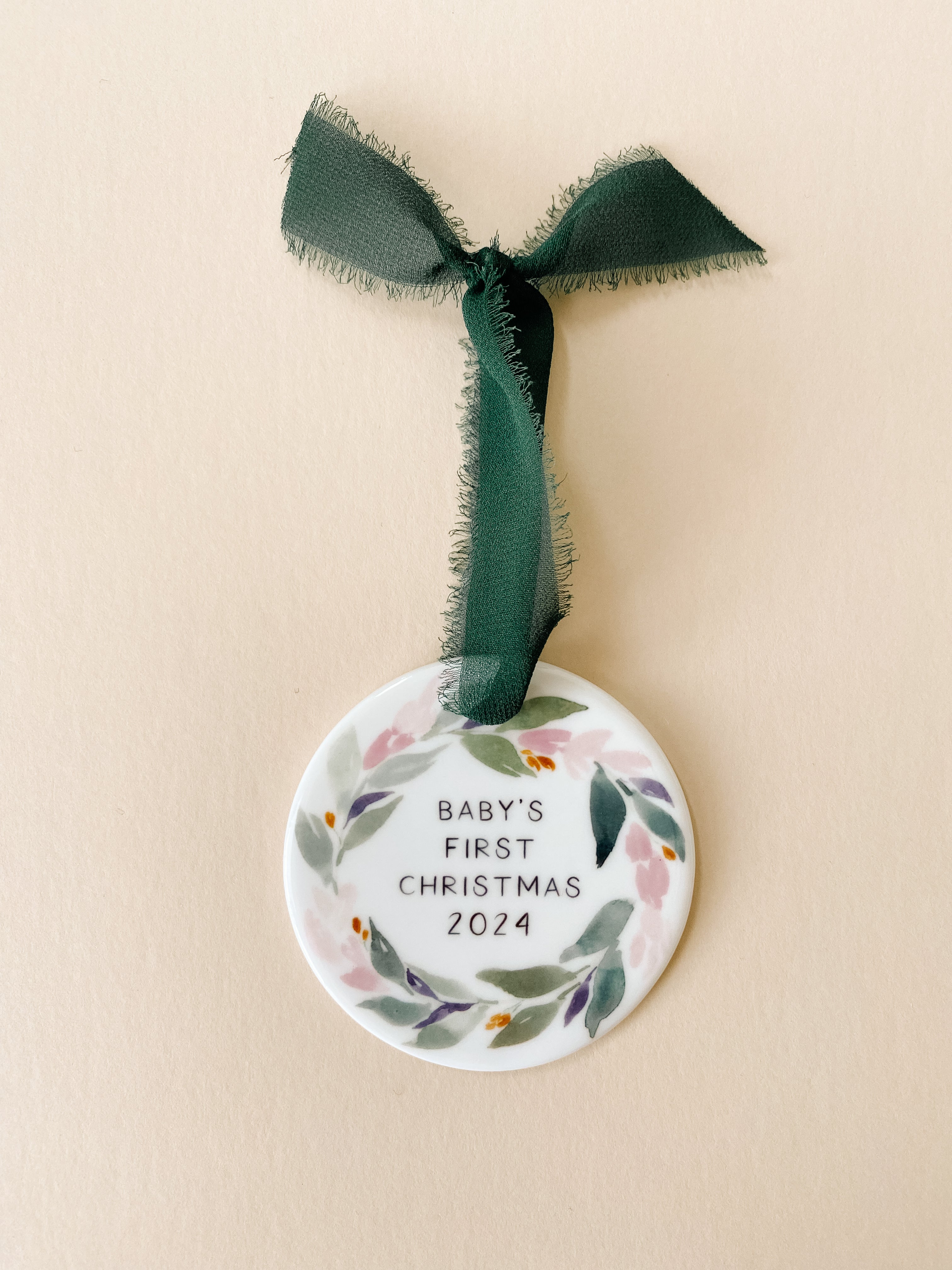 Personalized Baby's First Christmas Girl Ornament