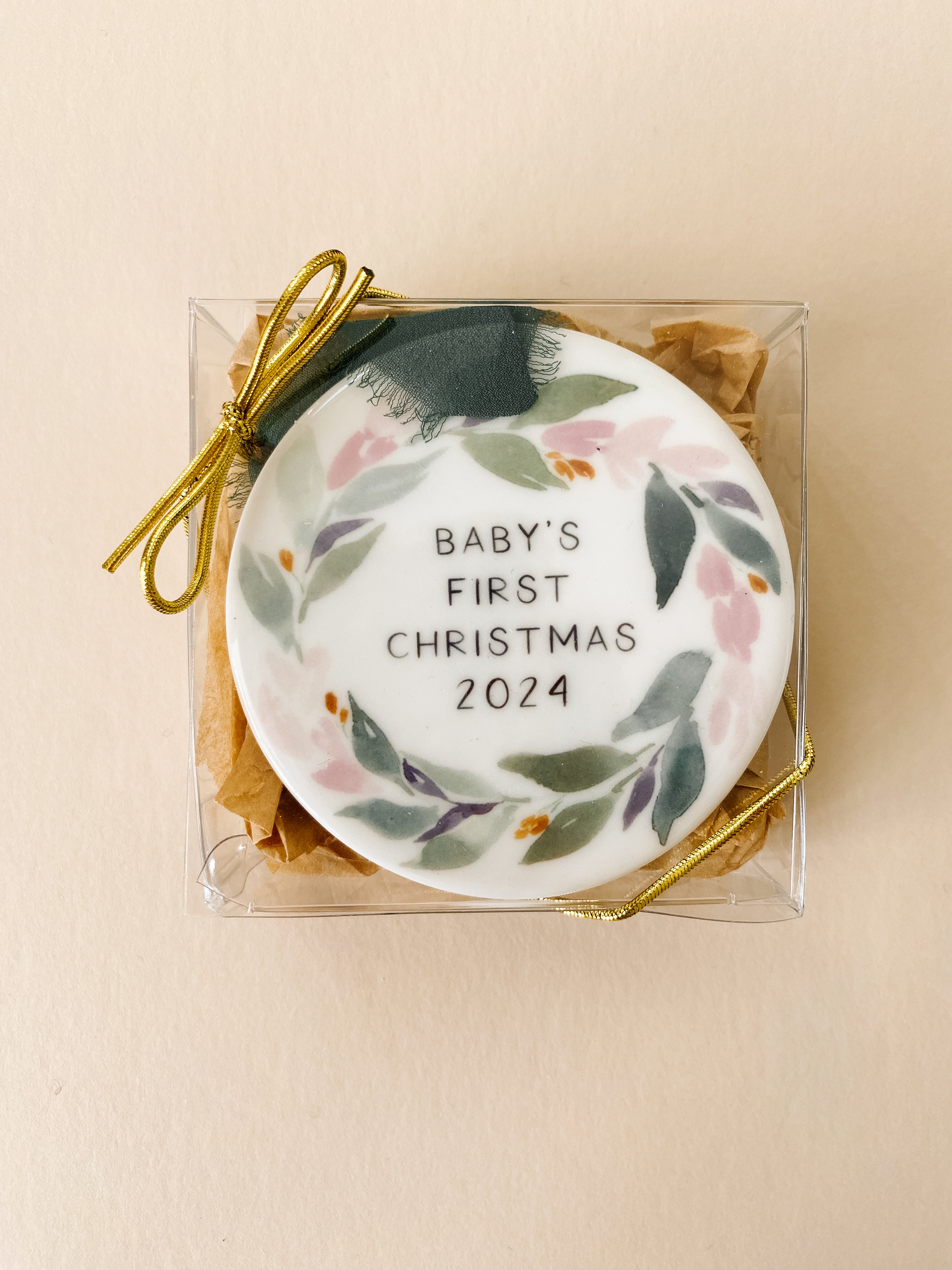 Personalized Baby's First Christmas Girl Ornament