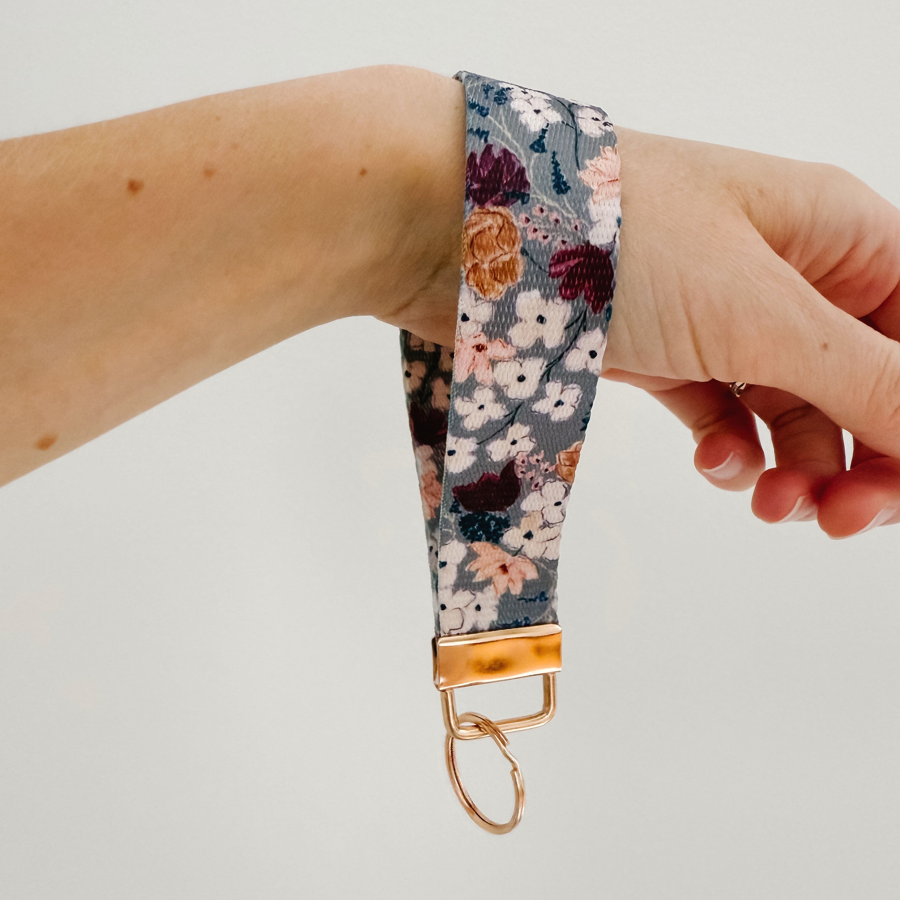 Wristlet Keychain Artist Made Watercolor "Vintage Meadow"