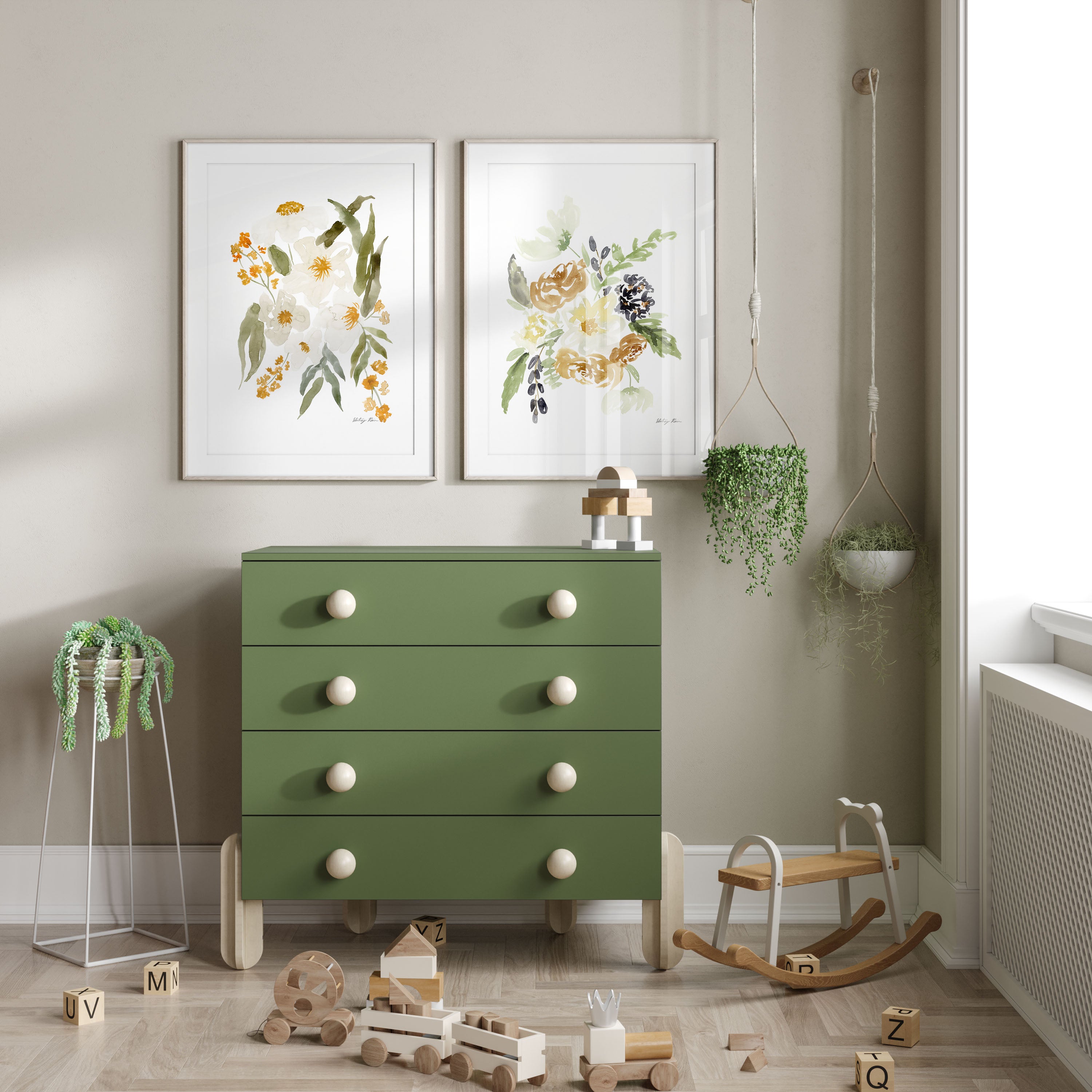 Set of 2 Autumn Flower Prints