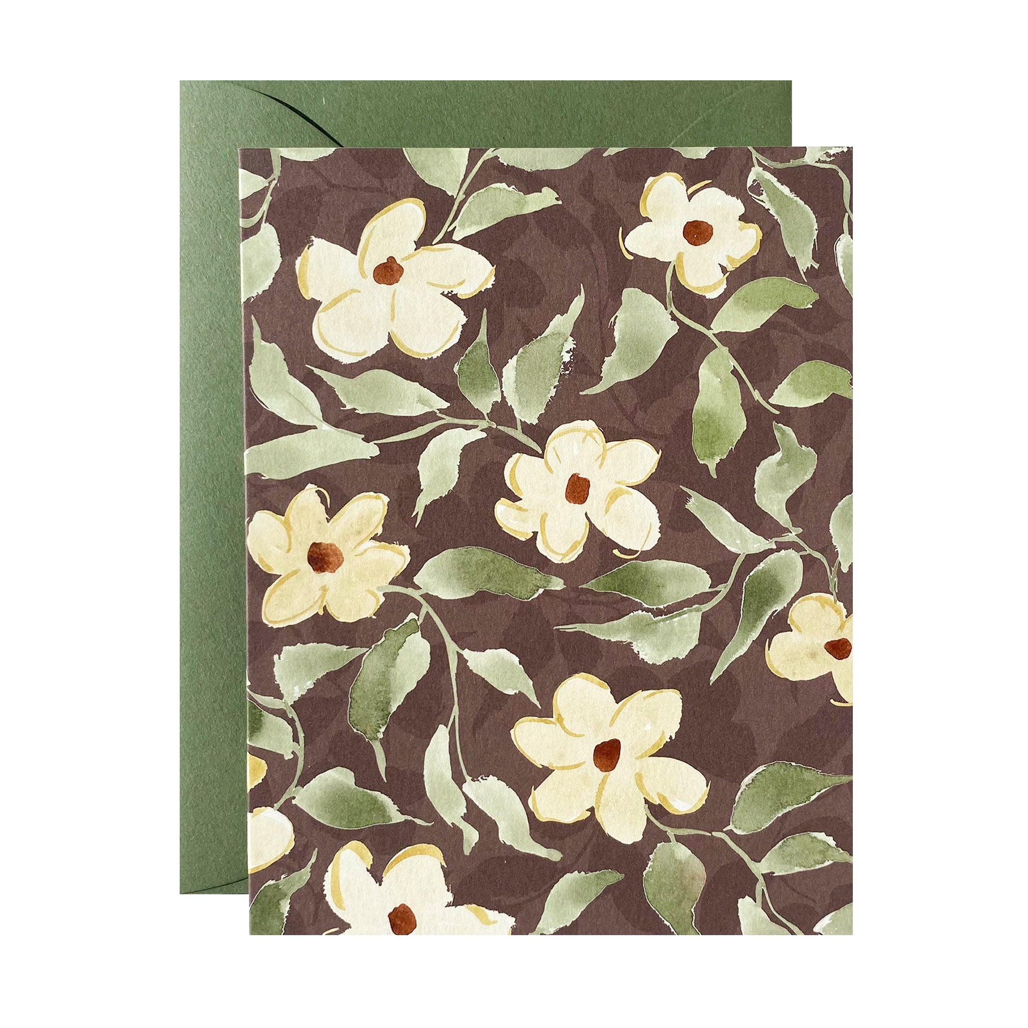 "Plum Floral" Patterned Notecard