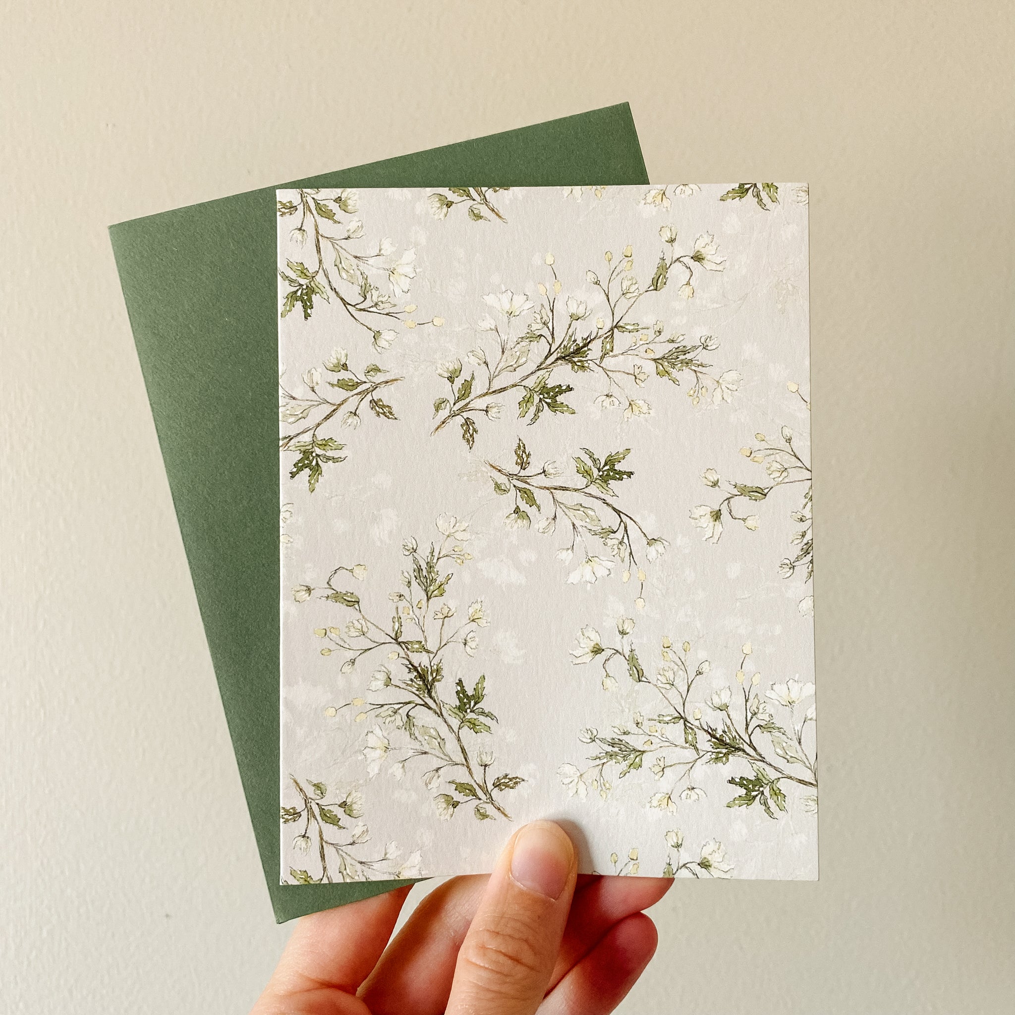 "Silver Vines" Patterned Notecard