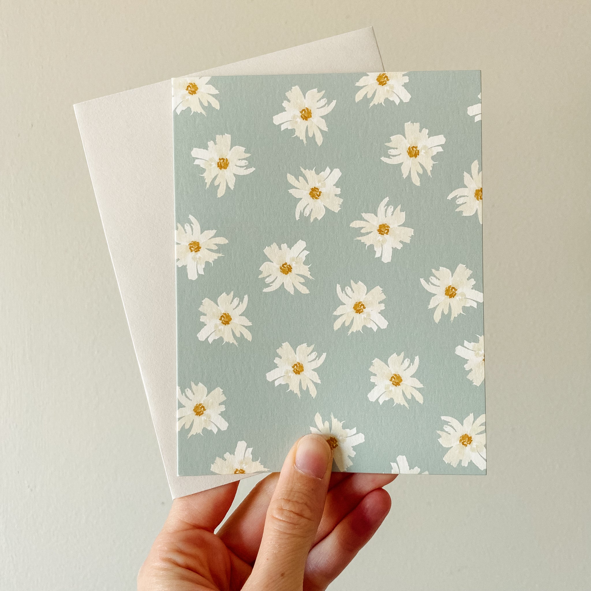 "Blue Daisies" Patterned Notecard