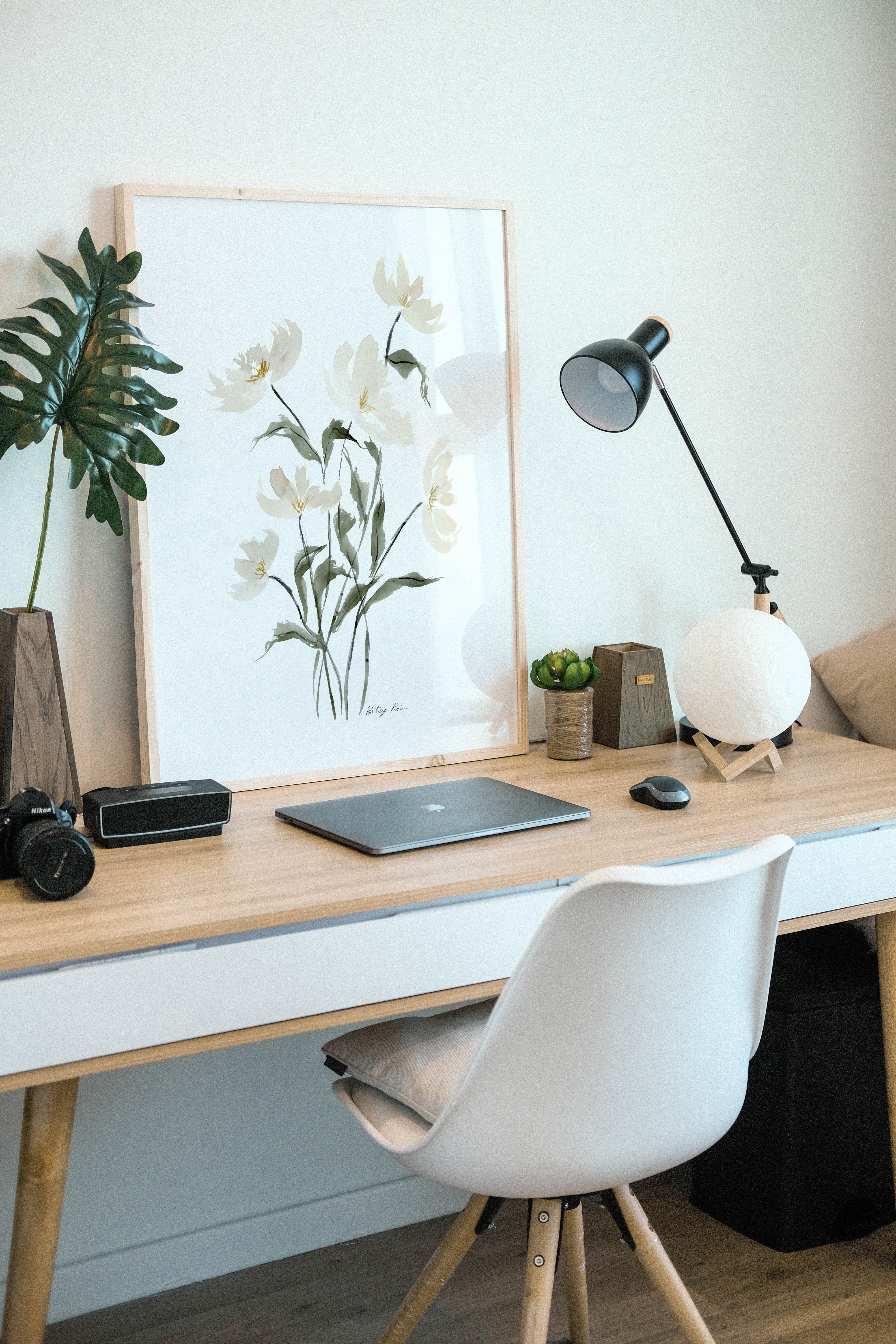 "Neutral Flowers" Watercolor Print