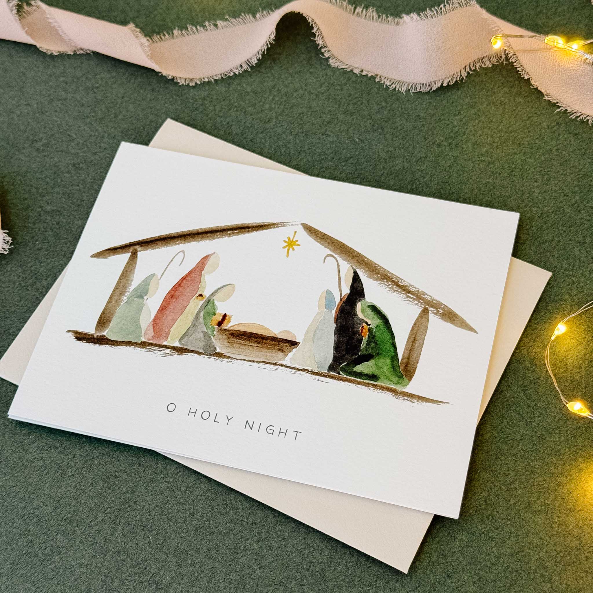 "O Holy Night" Artist Made Nativity Card