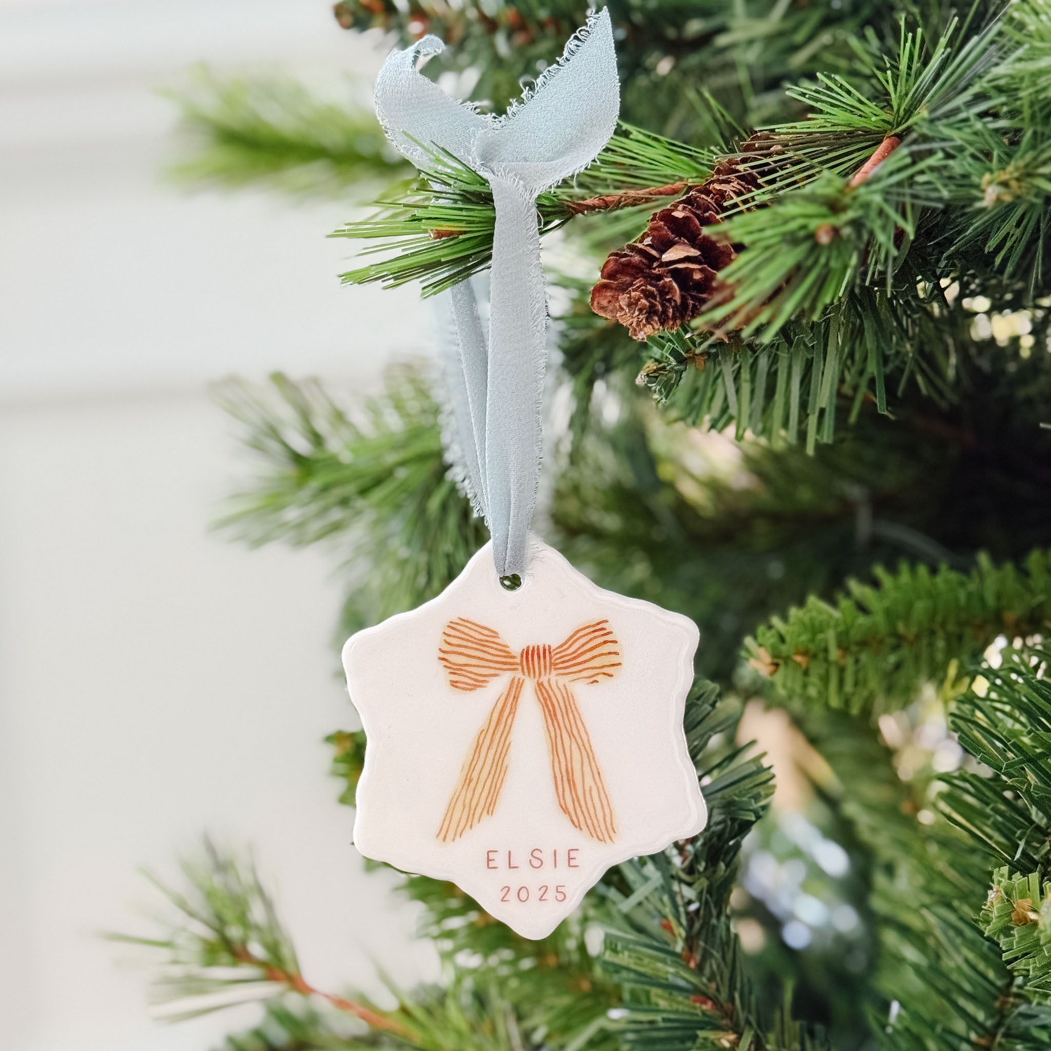 Personalized 2025 Bow Ornament