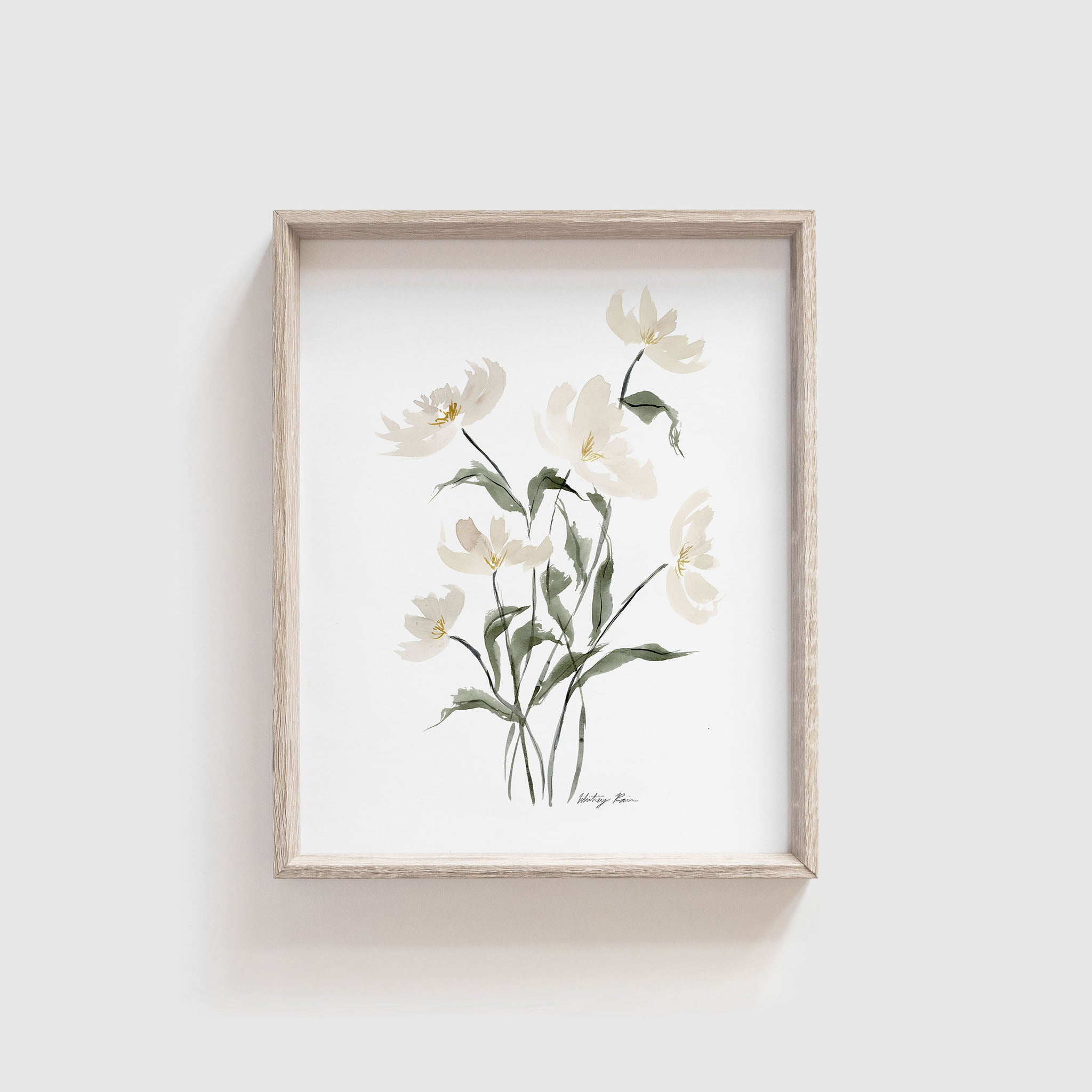 "Neutral Flowers" Watercolor Print