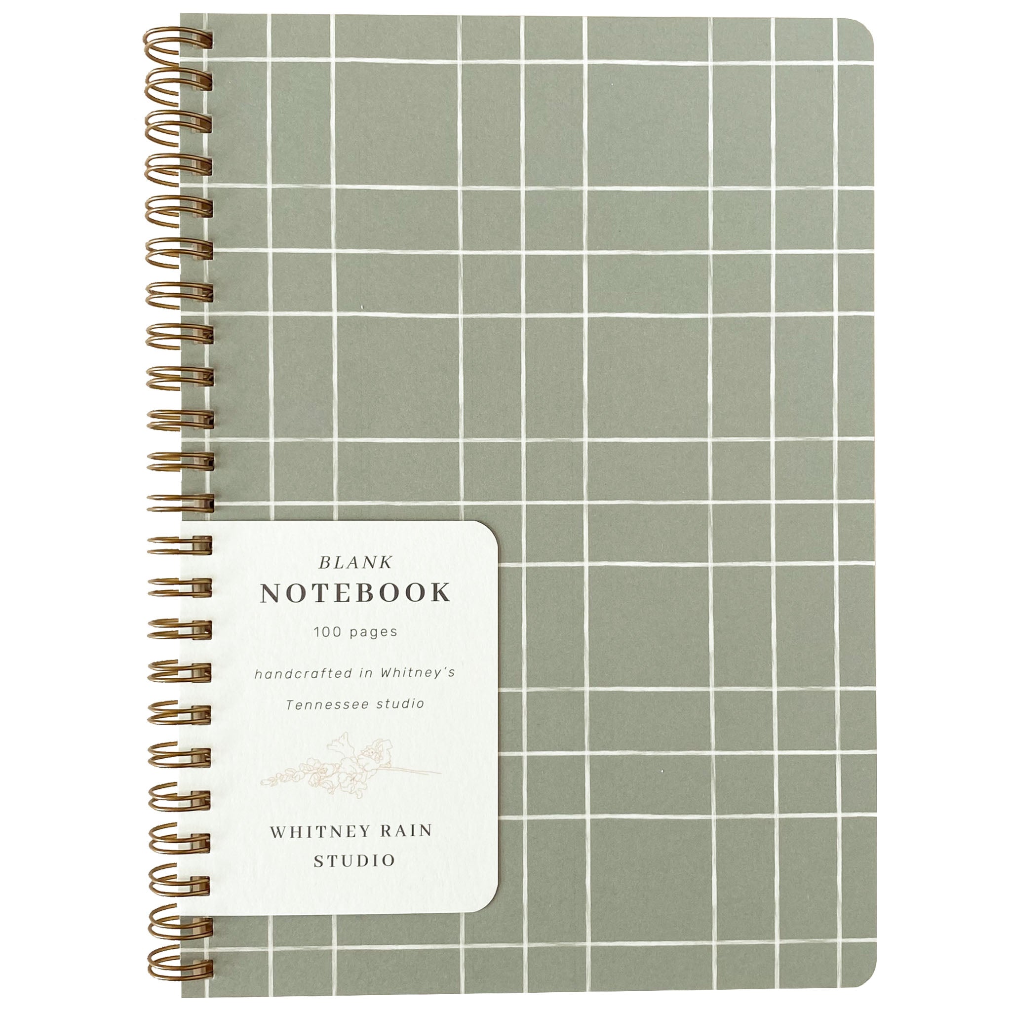 Sage Plaid Notebook