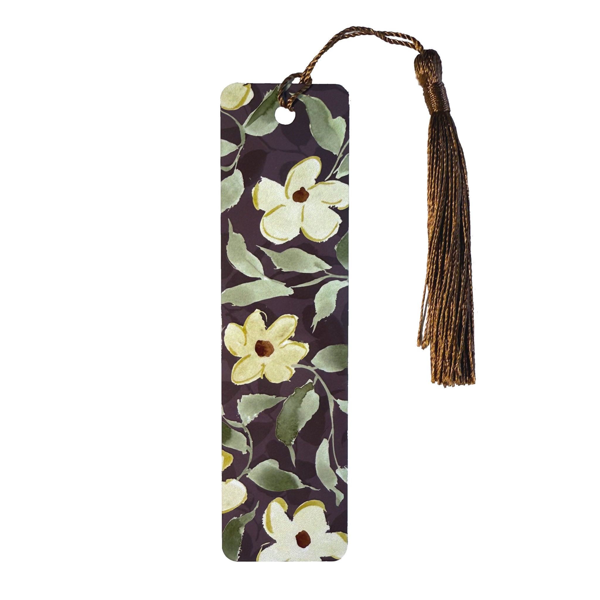 "Plum Floral" Metal Bookmark