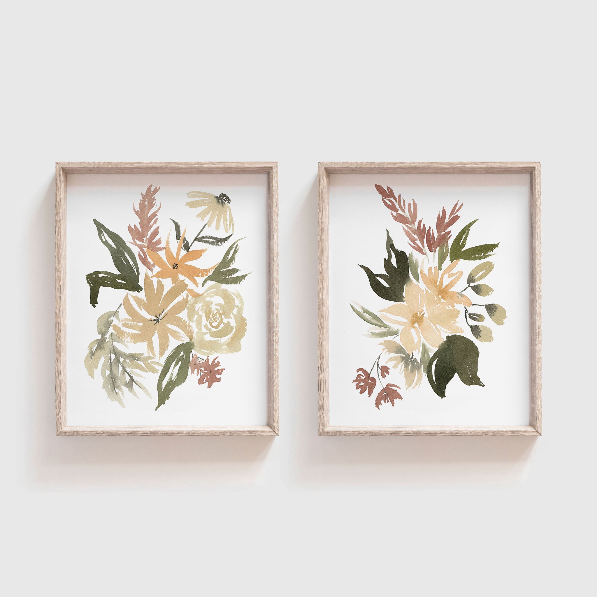 Set of 2 Tropical Flowers Art Prints