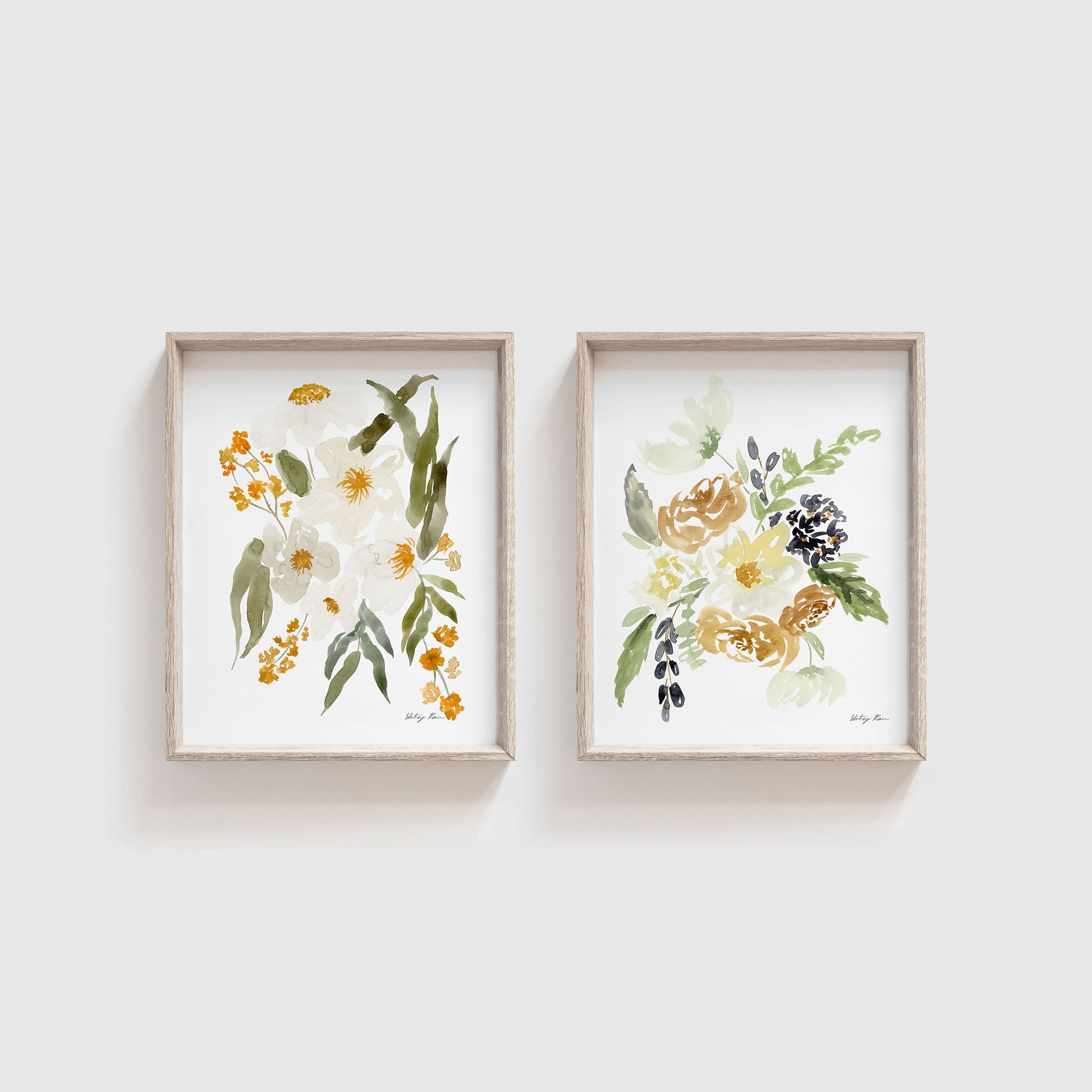 Set of 2 Autumn Flower Prints