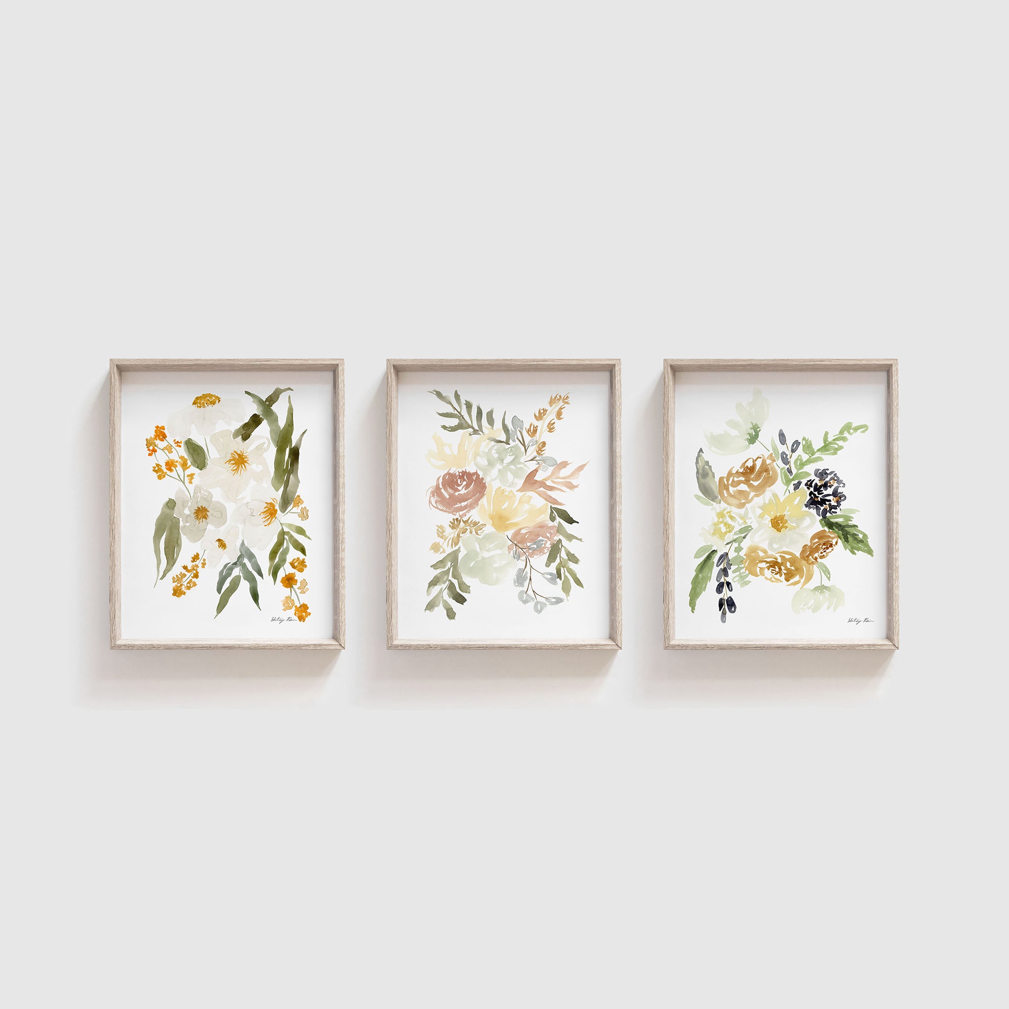 Set of 3 Autumn Flower Prints