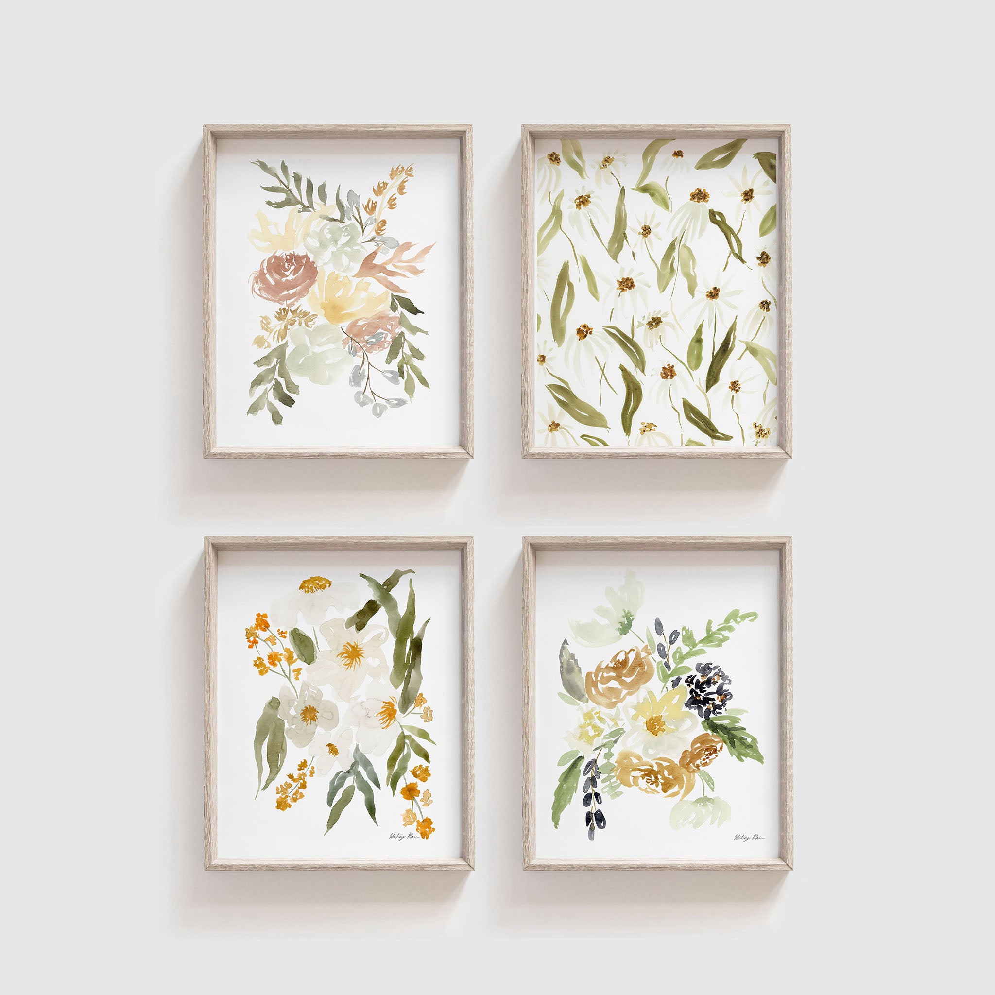 Set of 4 Autumn Flower Prints