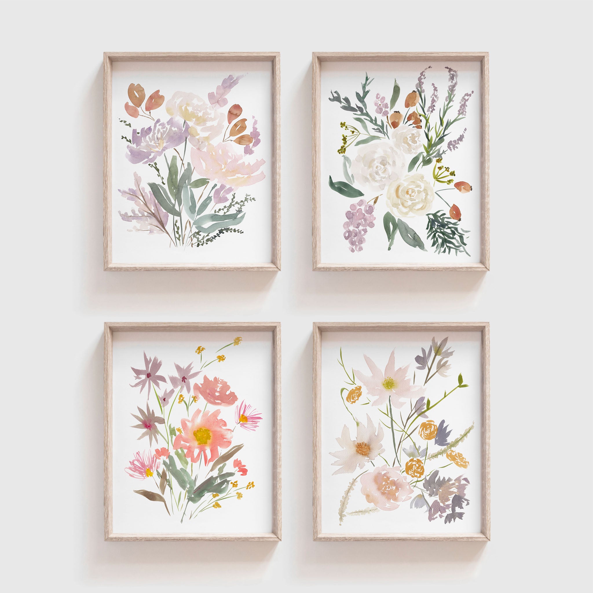 Set of 4 Watercolor Prints