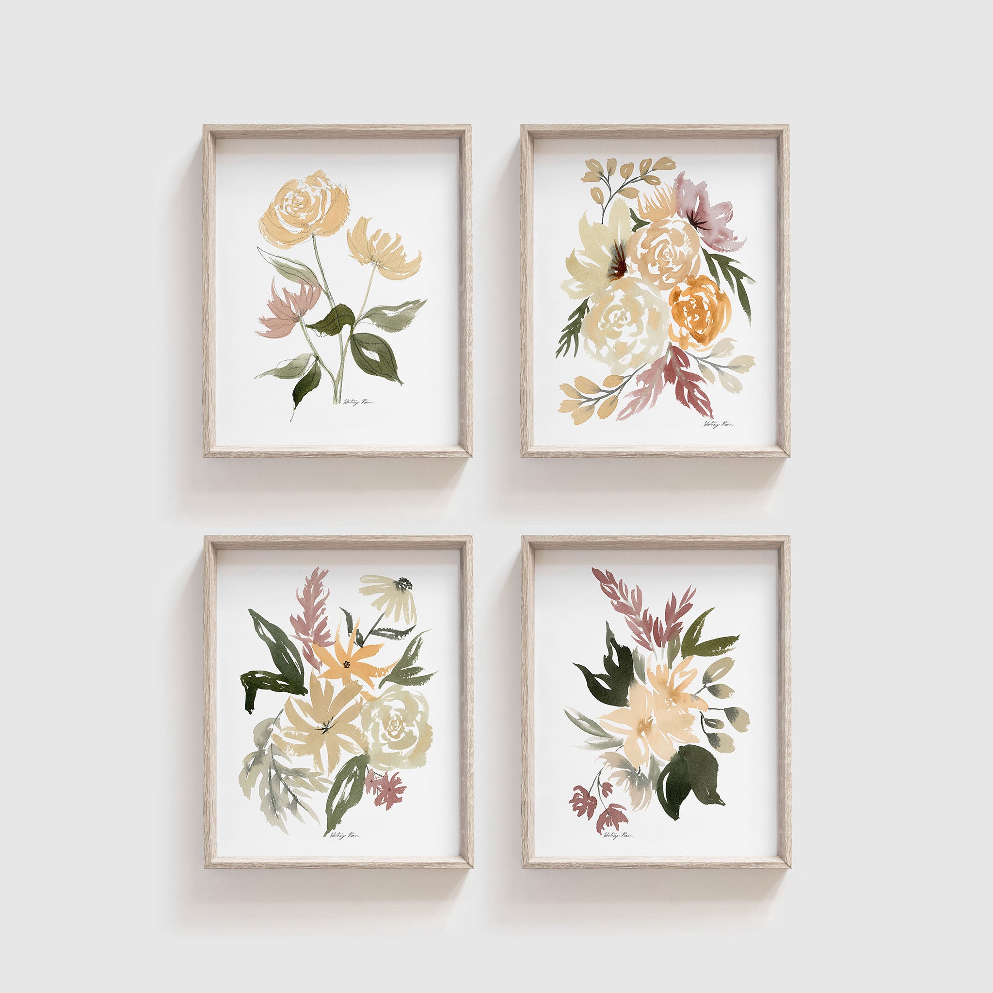 Set of 4 Tropical Flower Art Prints