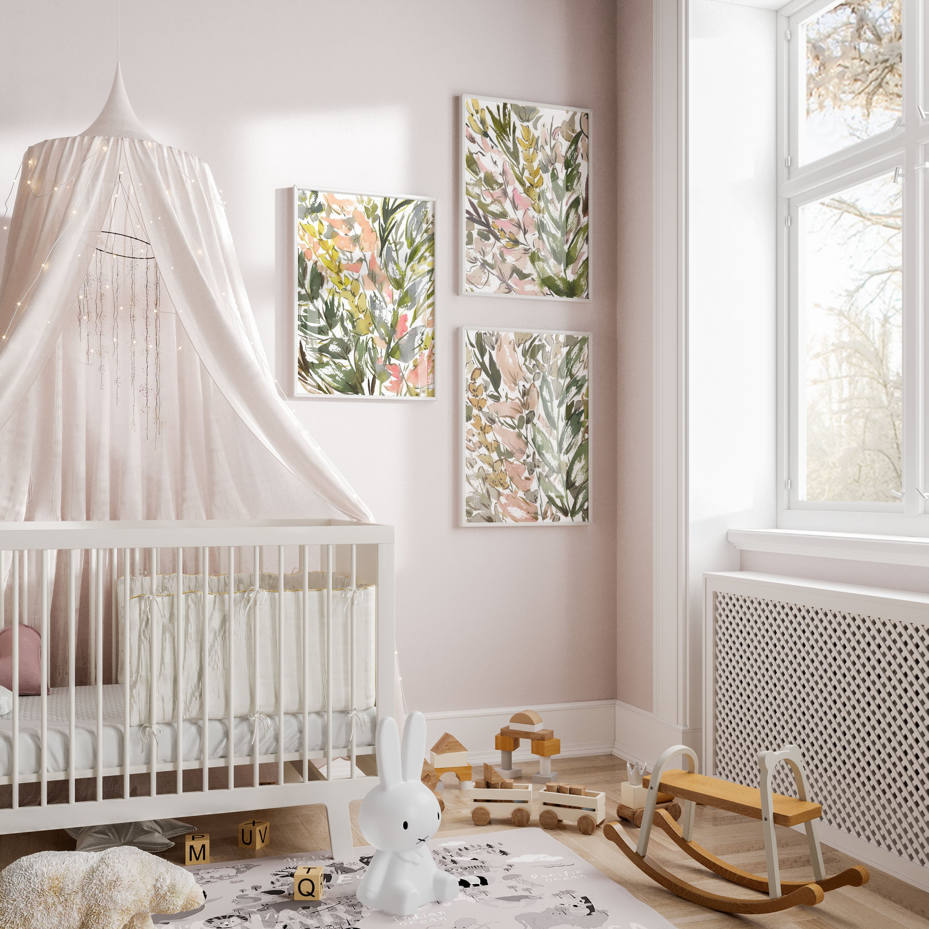 Set of 3 Wildflower Field Watercolor Prints