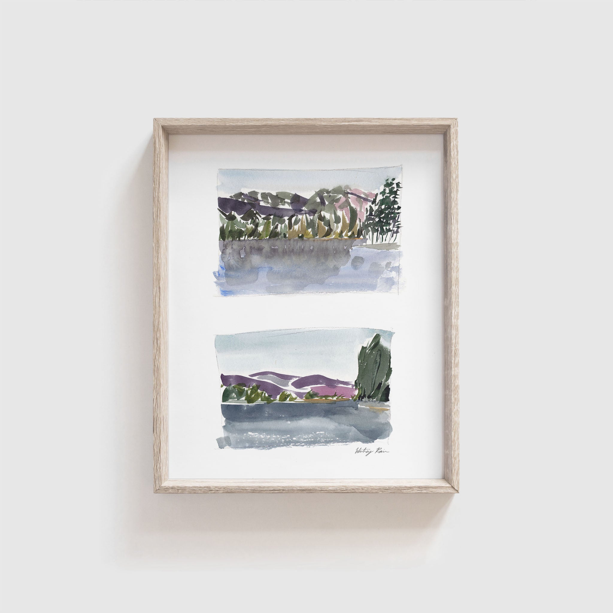 "Studies of a Mountain Lake"  Watercolor Print