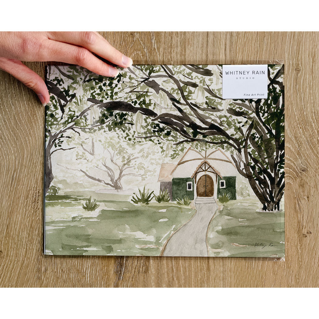 "In the Oak Trees" Watercolor Print