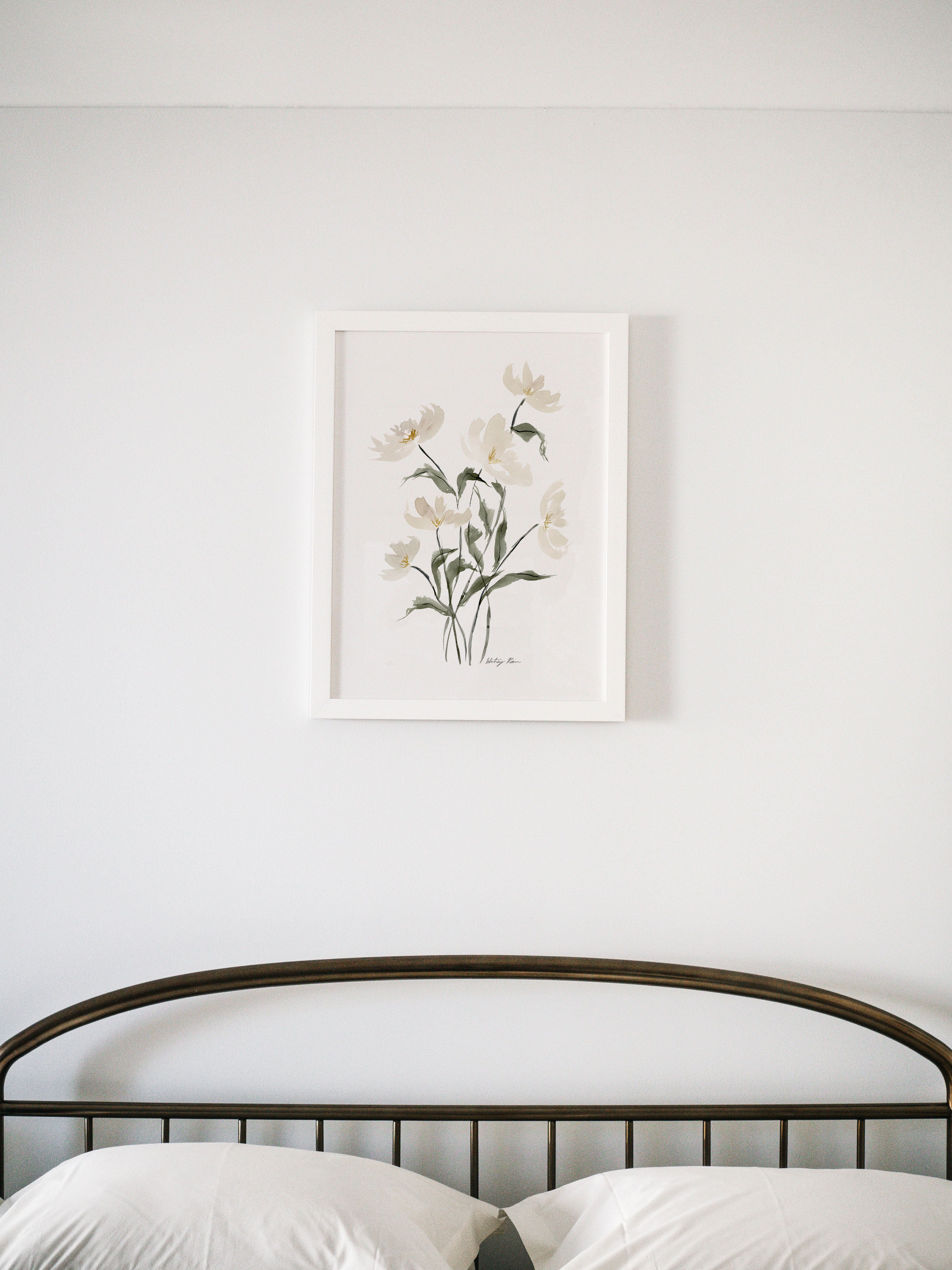 "Neutral Flowers" Watercolor Print