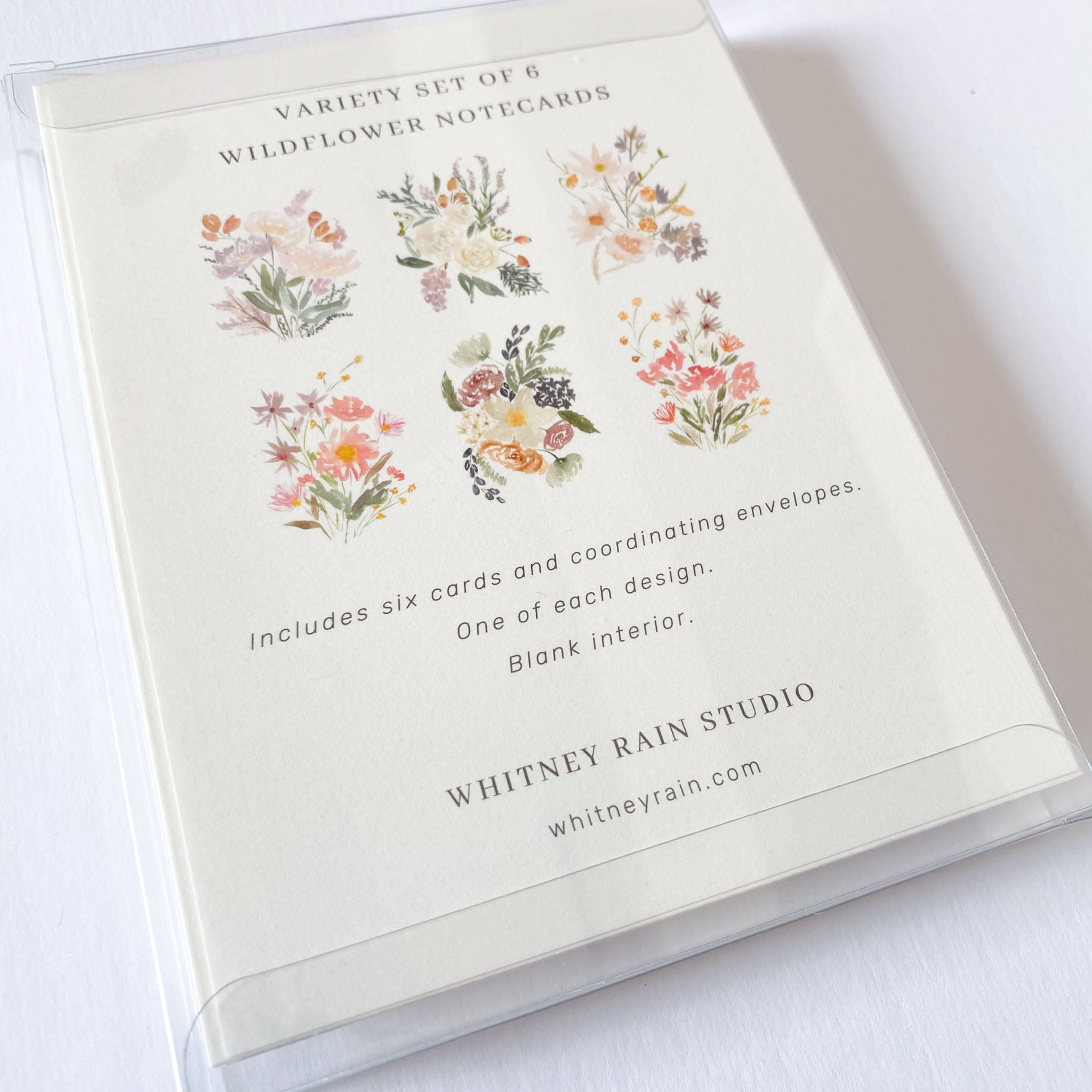 Variety Set of Six Floral Notecards